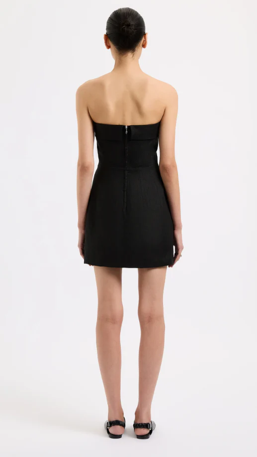 Lyra Linen Dress - Black - Image 8
