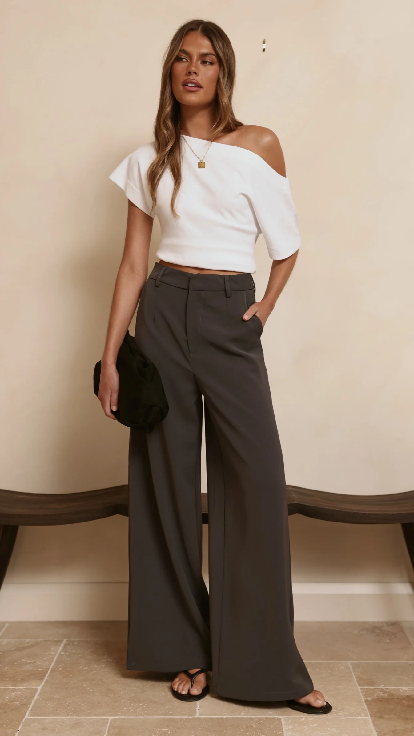 Maeva Tailored Pants - Charcoal - Image 10