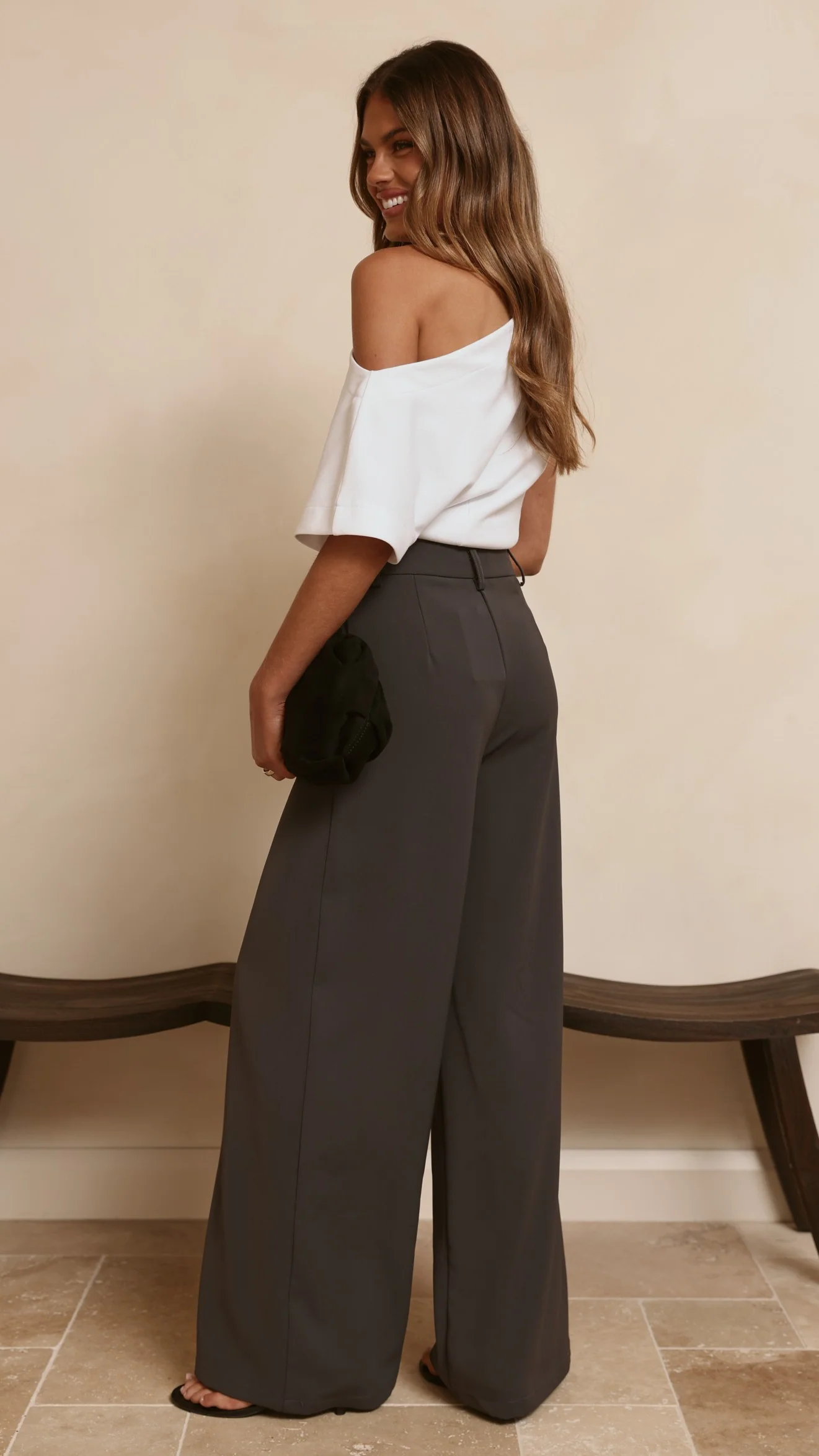 Maeva Tailored Pants - Charcoal - Image 2