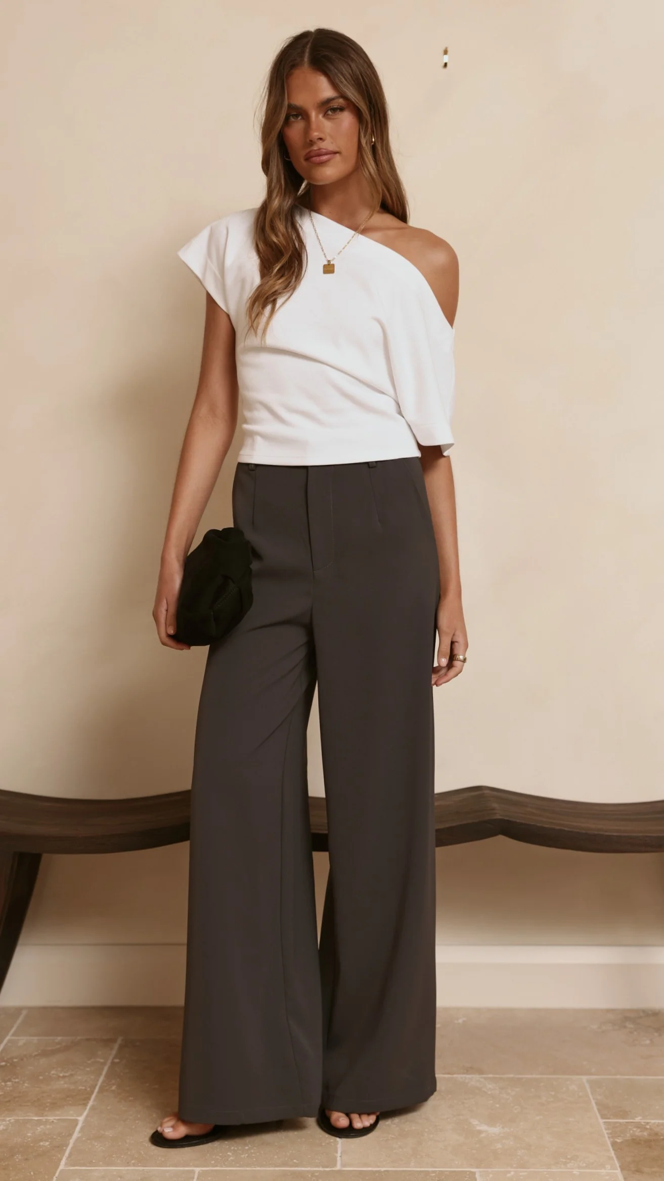 Maeva Tailored Pants - Charcoal - Image 3