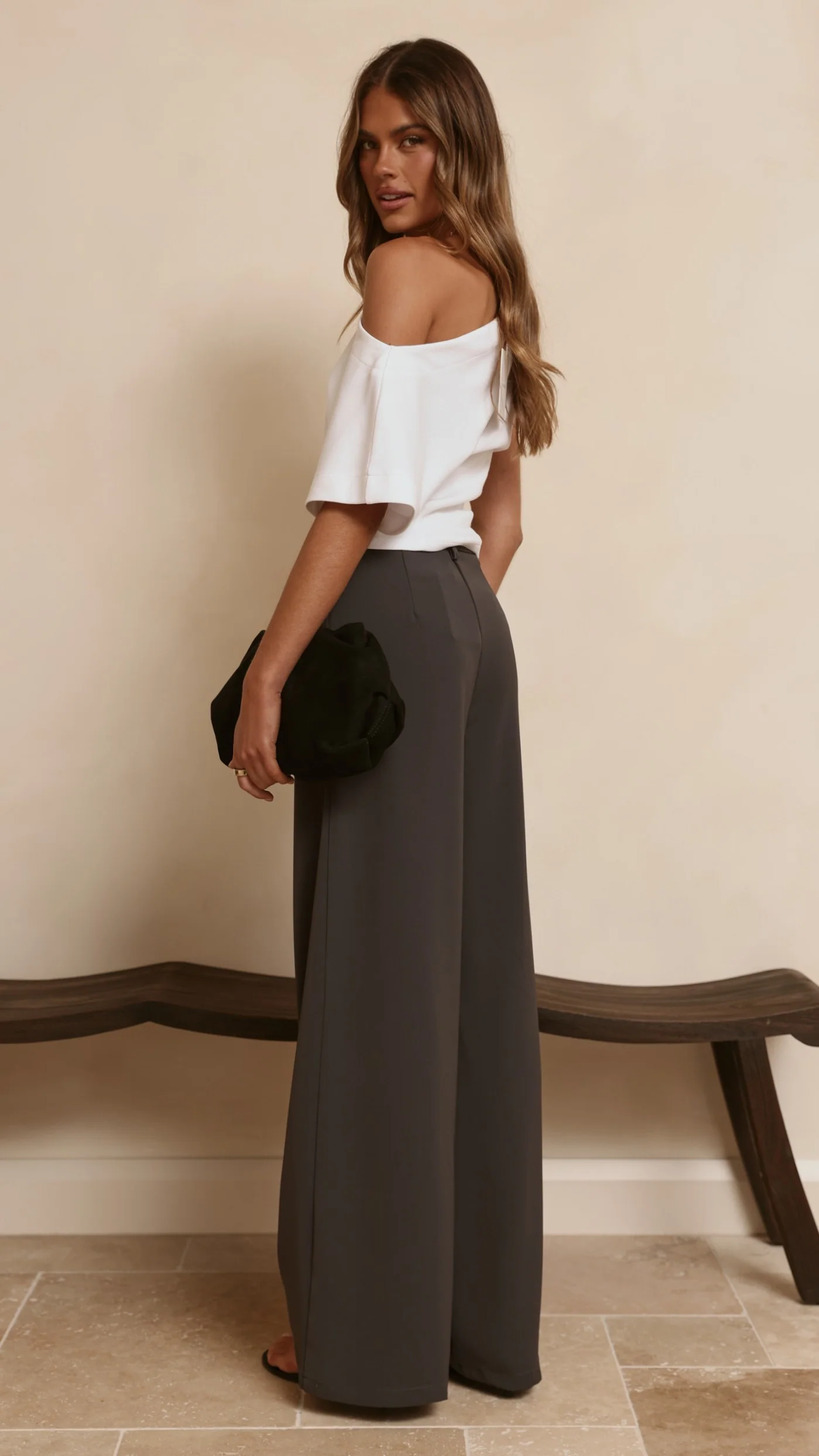 Maeva Tailored Pants - Charcoal - Image 5