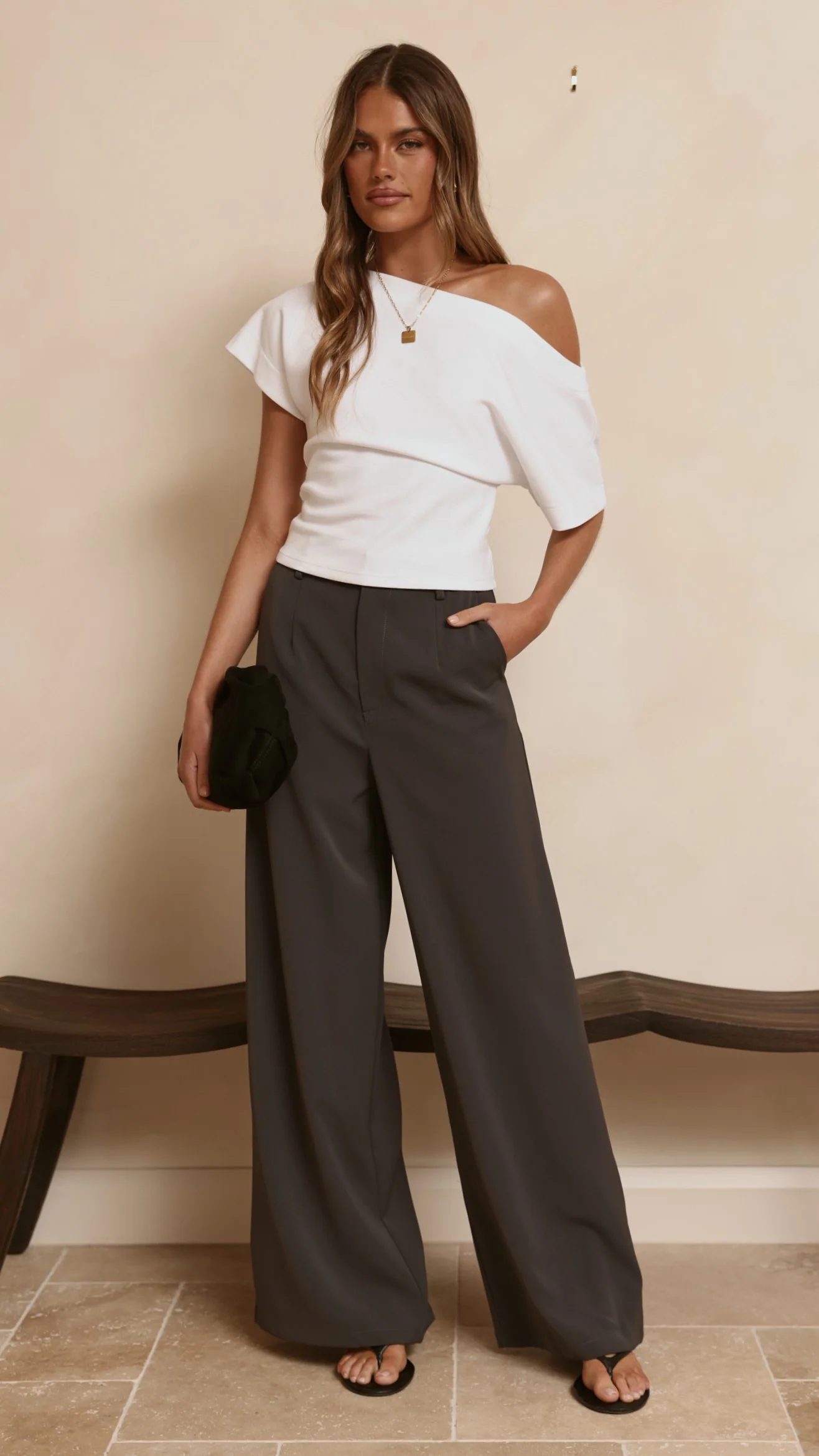 Maeva Tailored Pants - Charcoal - Image 6