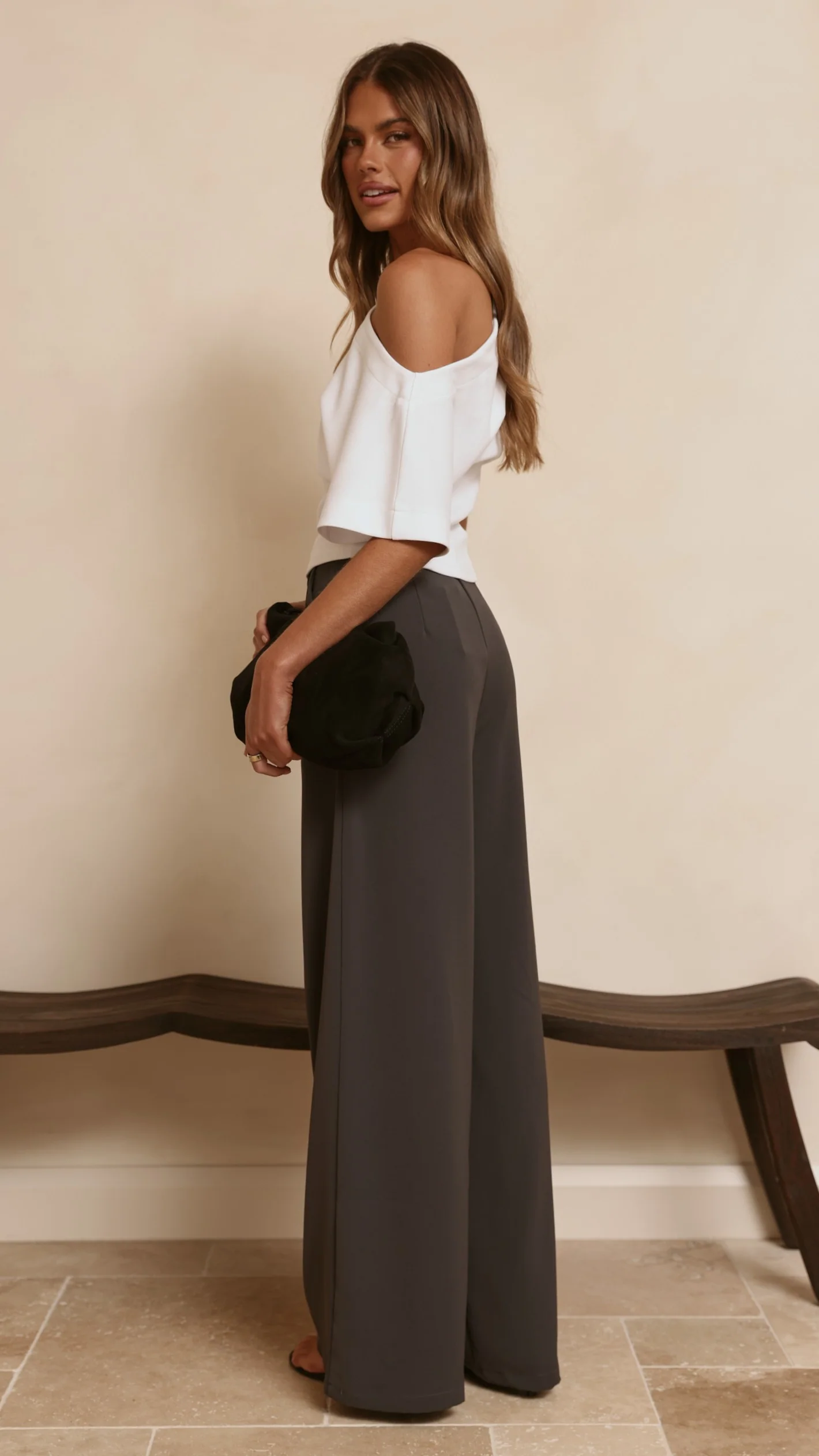 Maeva Tailored Pants - Charcoal - Image 8