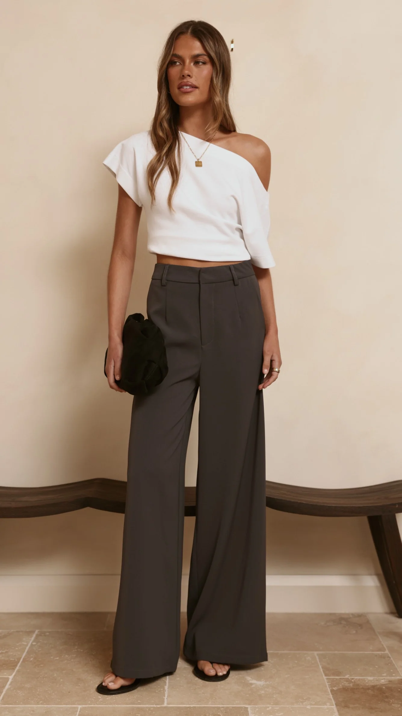 Maeva Tailored Pants - Charcoal - Image 9