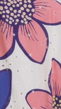 Maisie Eyelet Mini Dress - Botanic Blue/Pink Print - Image 9