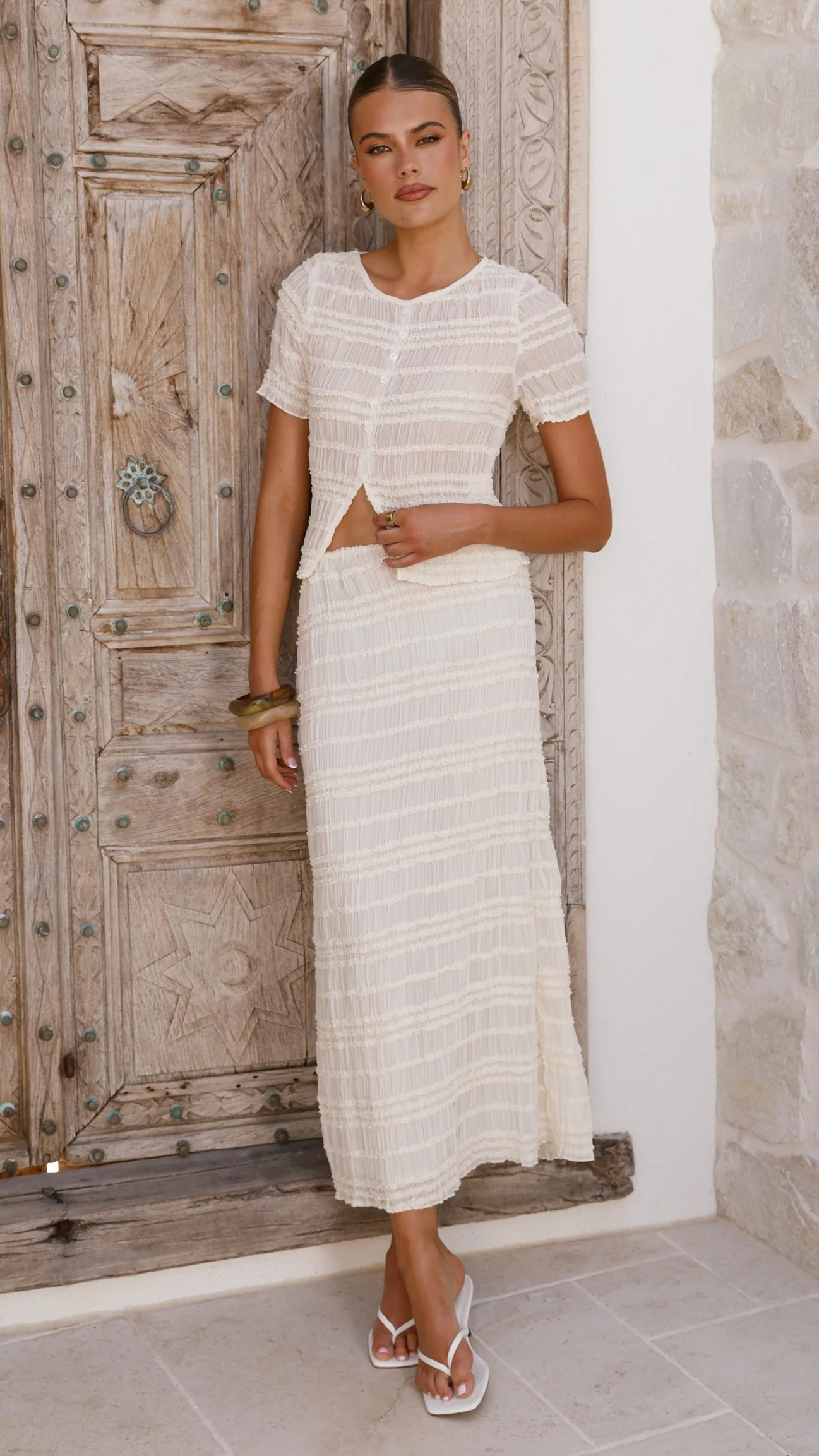 Maisie Maxi Skirt - Cream - Image 16