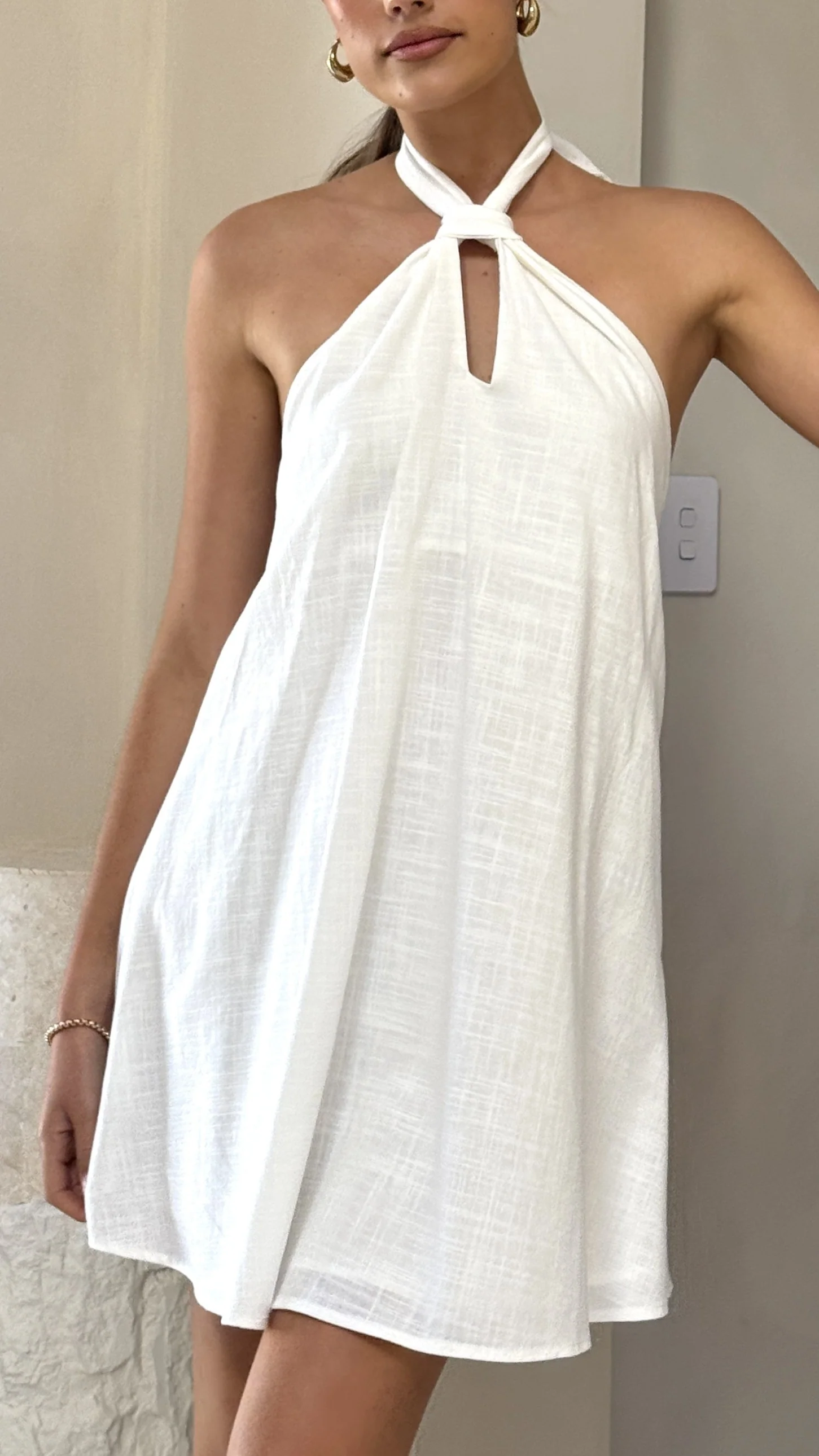 Maja Mini Dress - White - Image 4