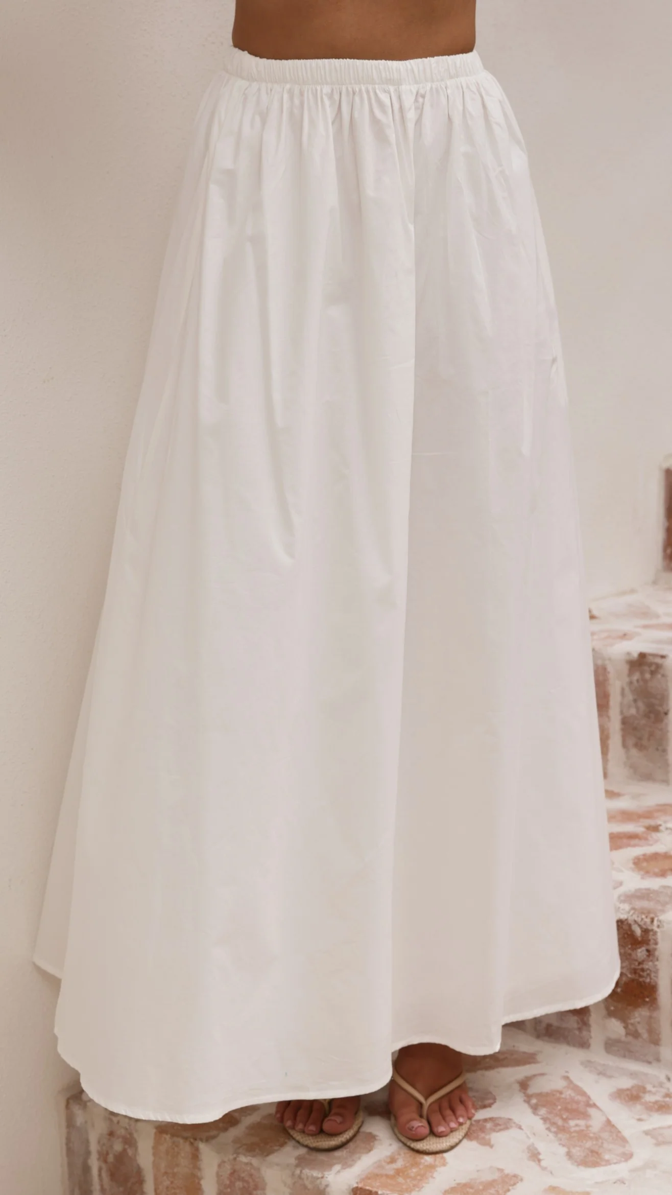 Makala Strapless Top and Maxi Skirt Set - White - Image 3