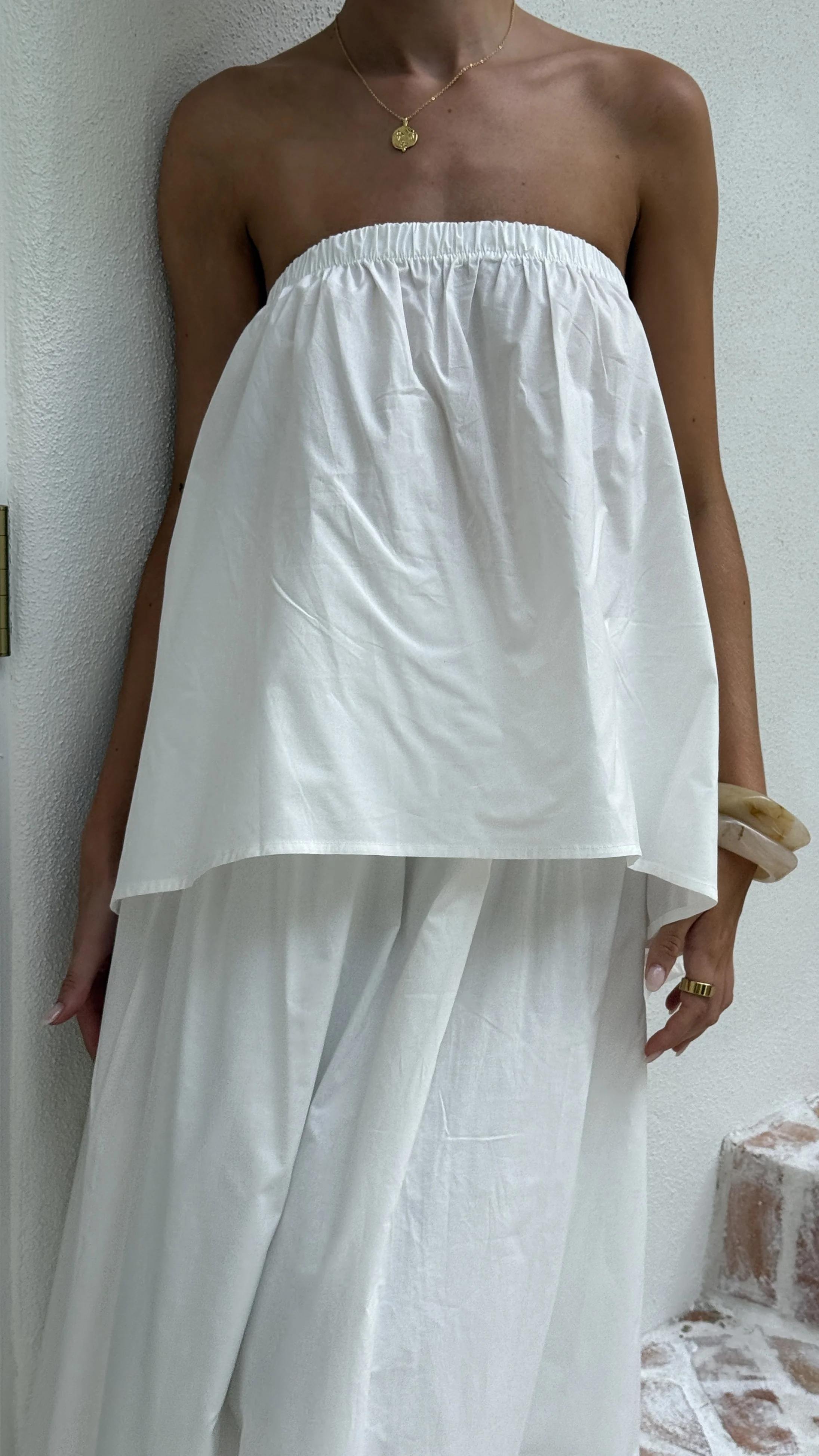 Makala Strapless Top and Maxi Skirt Set - White - Image 5