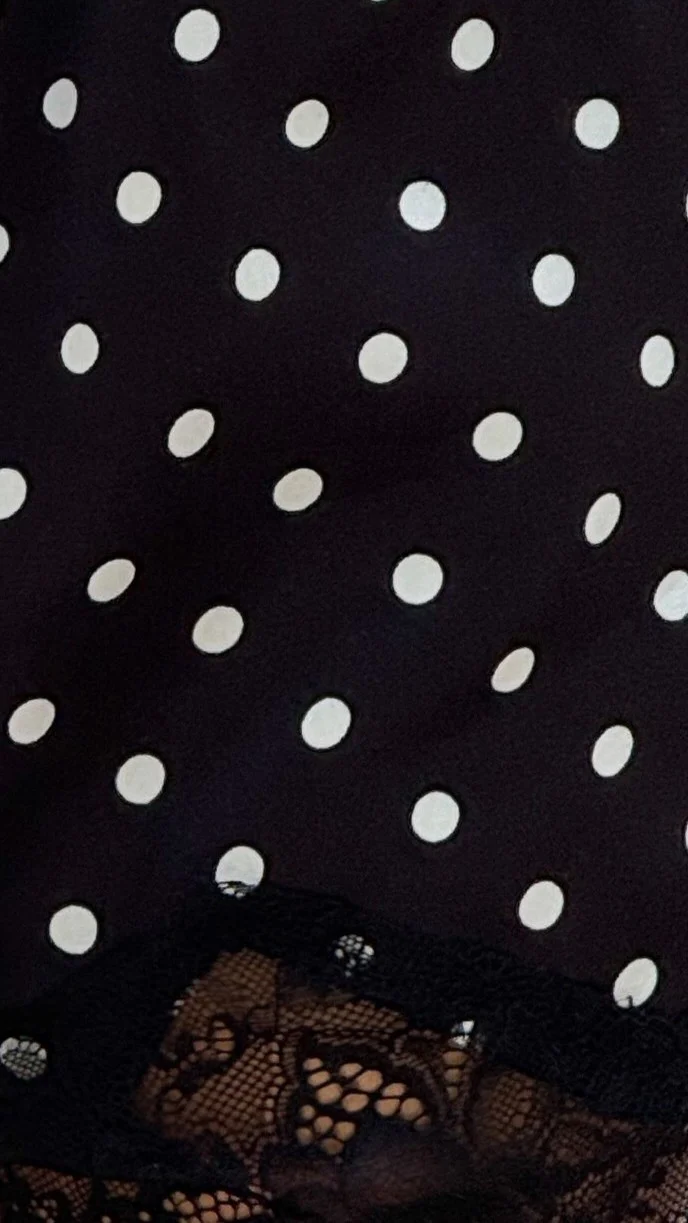 Makoa Lace Shorts - Black/White Polka - Image 4