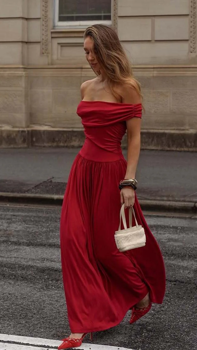 Manalla Maxi Dress - Cherry - Image 28