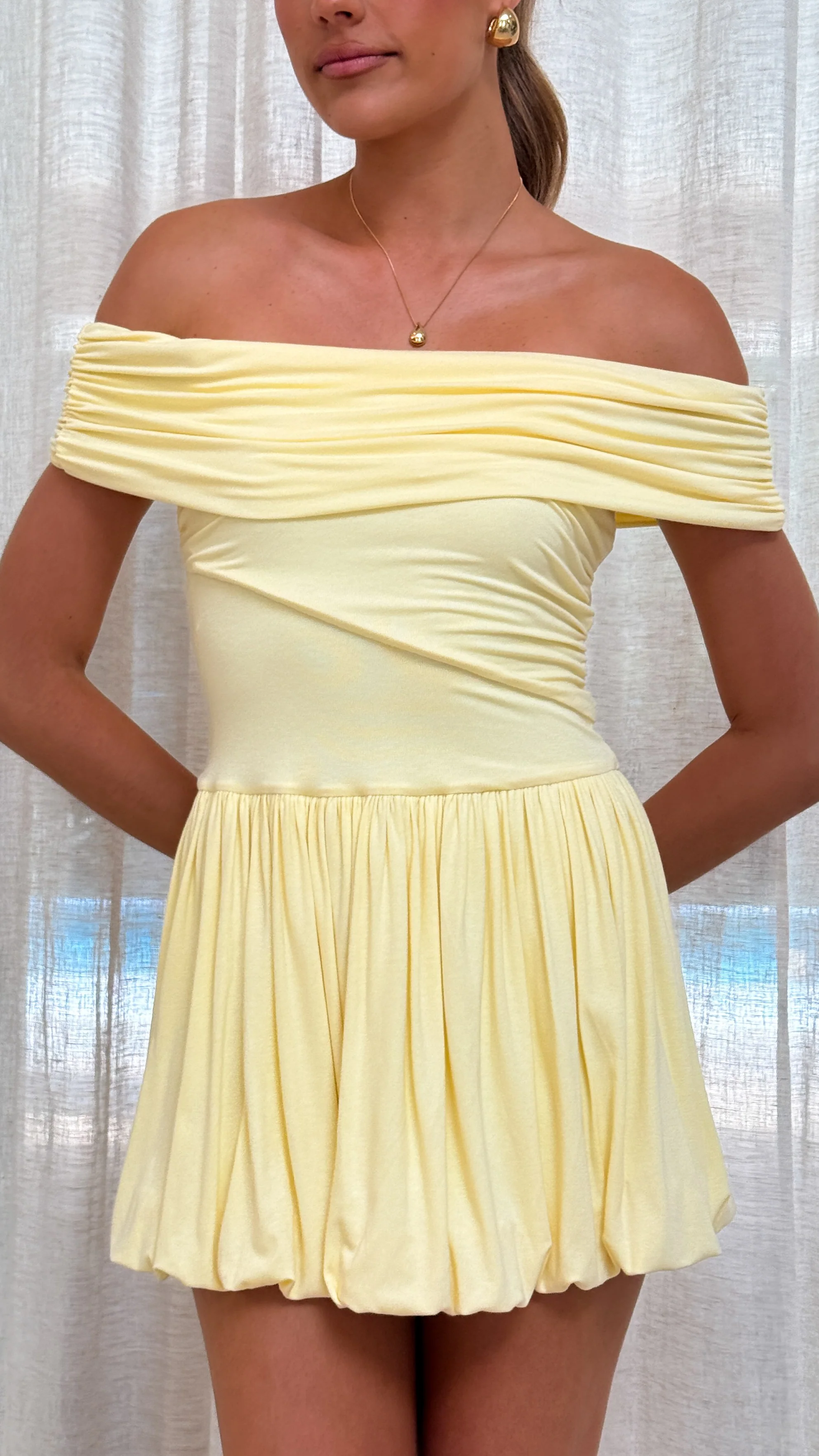 Manalla Mini Dress - Lemon - Image 3