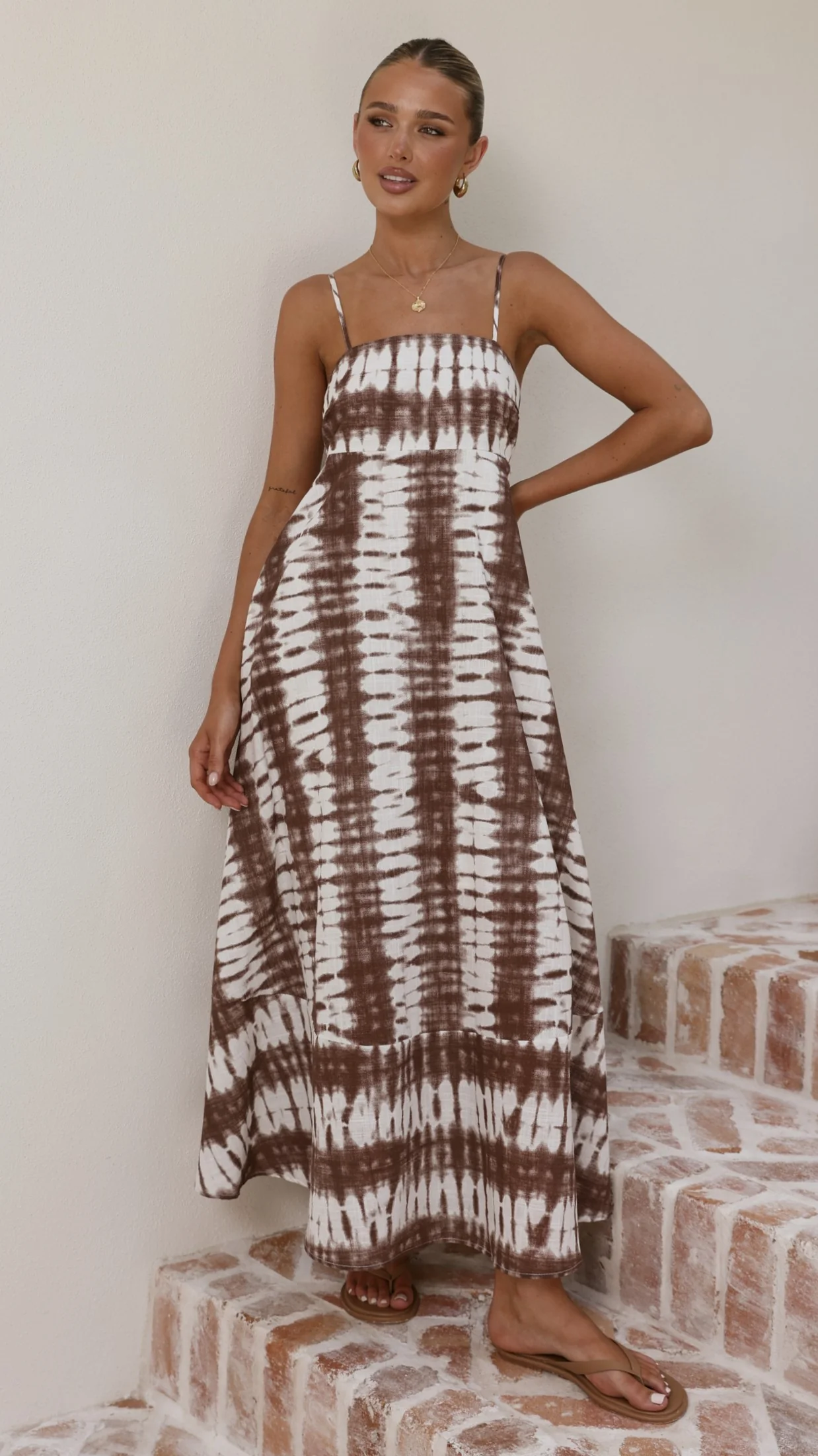 Marcel Maxi Dress - Chocolate Tie Dye - Image 3