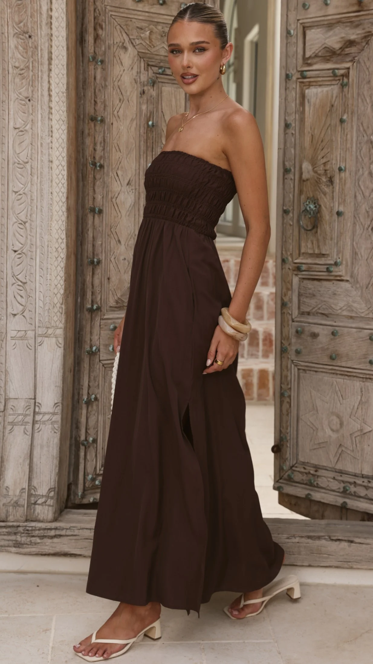 Marcy Maxi Dress - Brown - Image 9