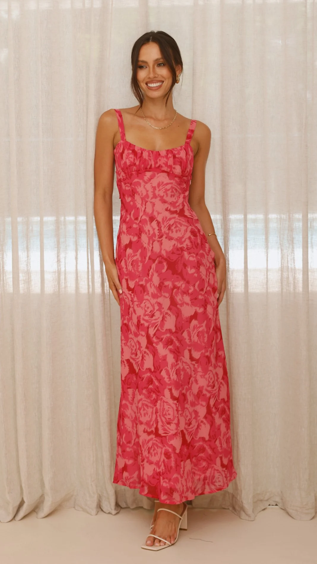 Margo Midi Dress - Pink Floral - Image 11