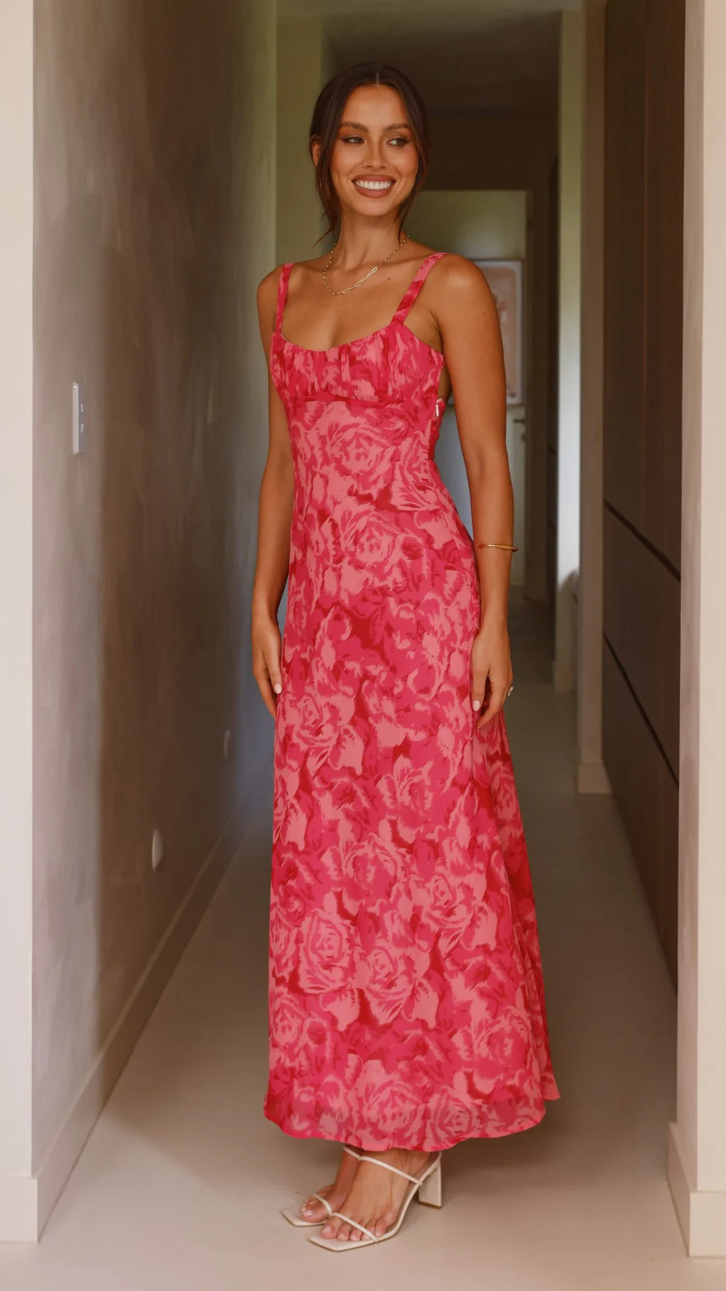 Margo Midi Dress - Pink Floral - Image 6