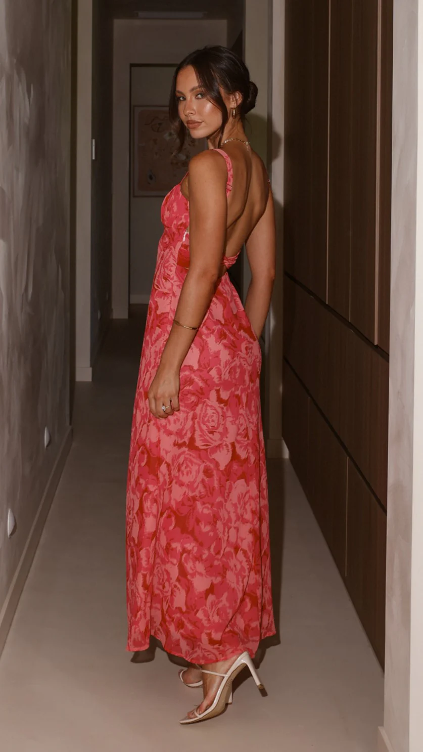 Margo Midi Dress - Pink Floral - Image 7