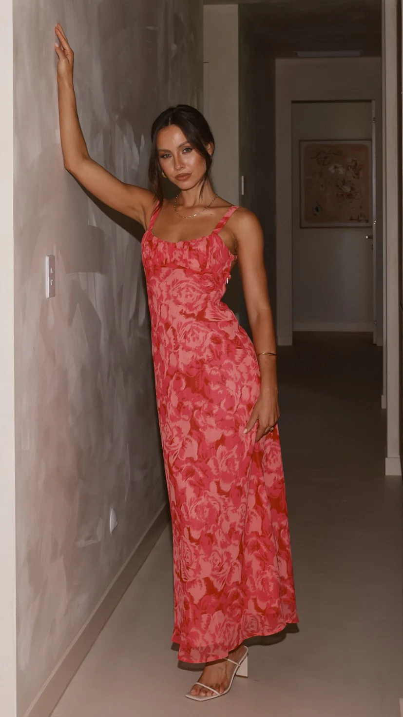 Margo Midi Dress - Pink Floral - Image 8