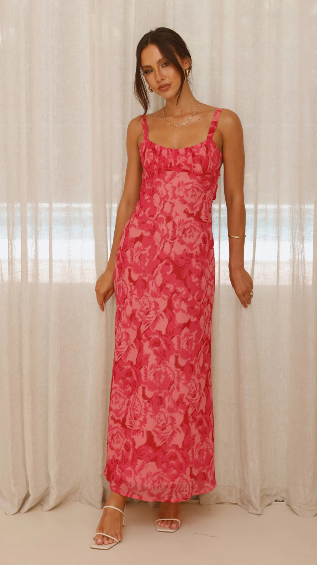 Margo Midi Dress - Pink Floral - Image 9