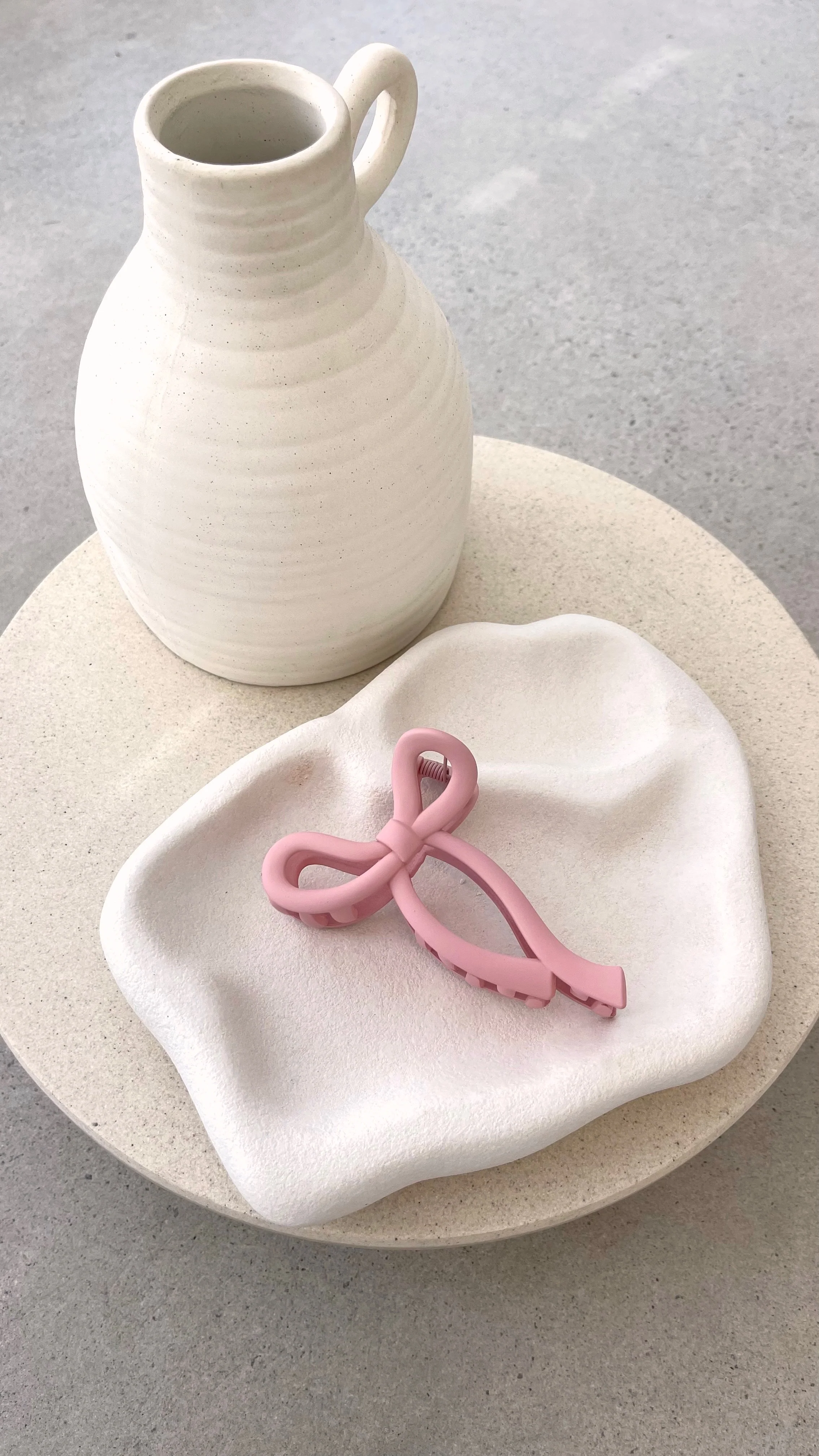 Matte Bow Claw Clip - Pink - Image 3