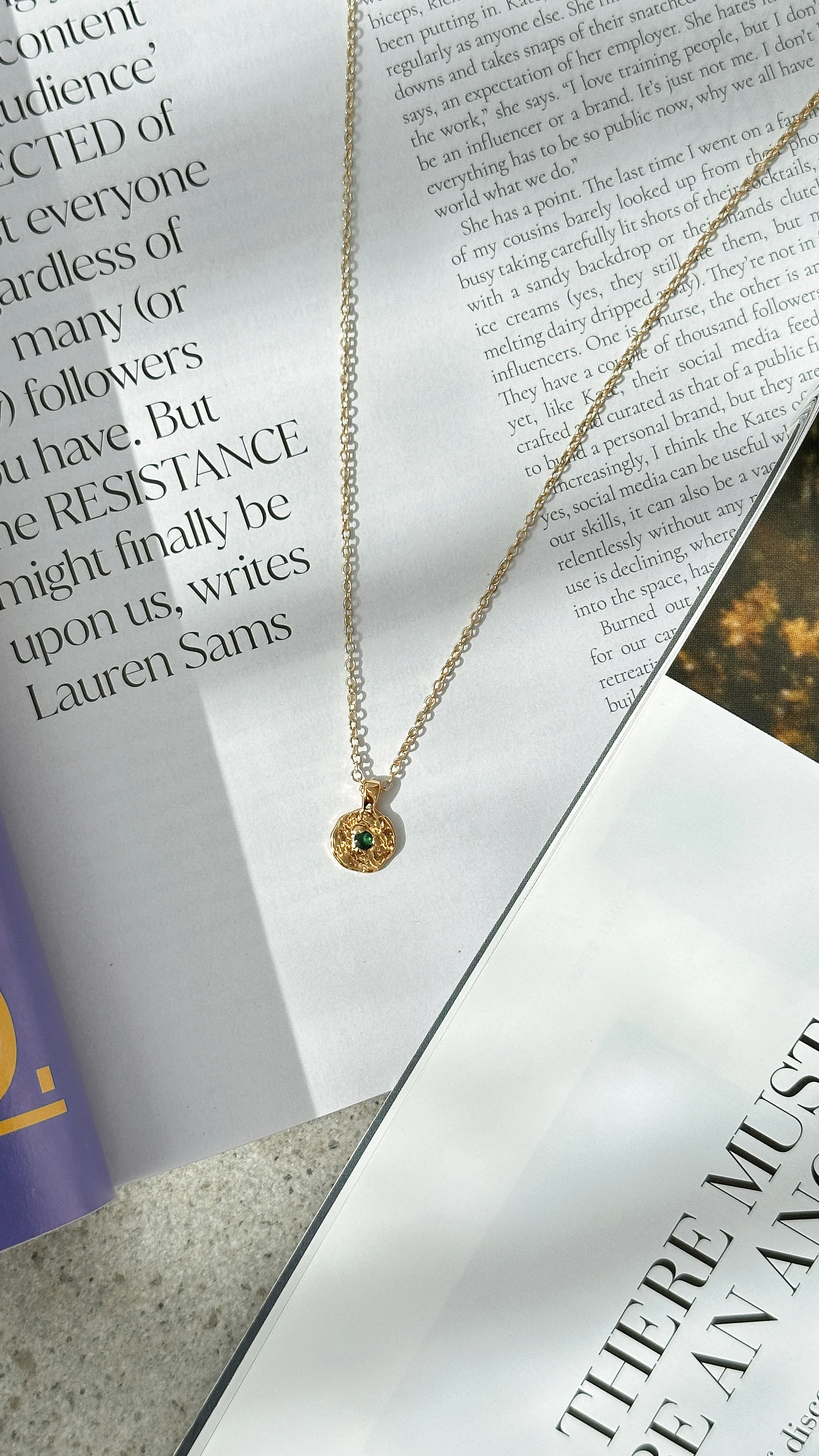 May Birthstone Necklace - Emerald - Image 2