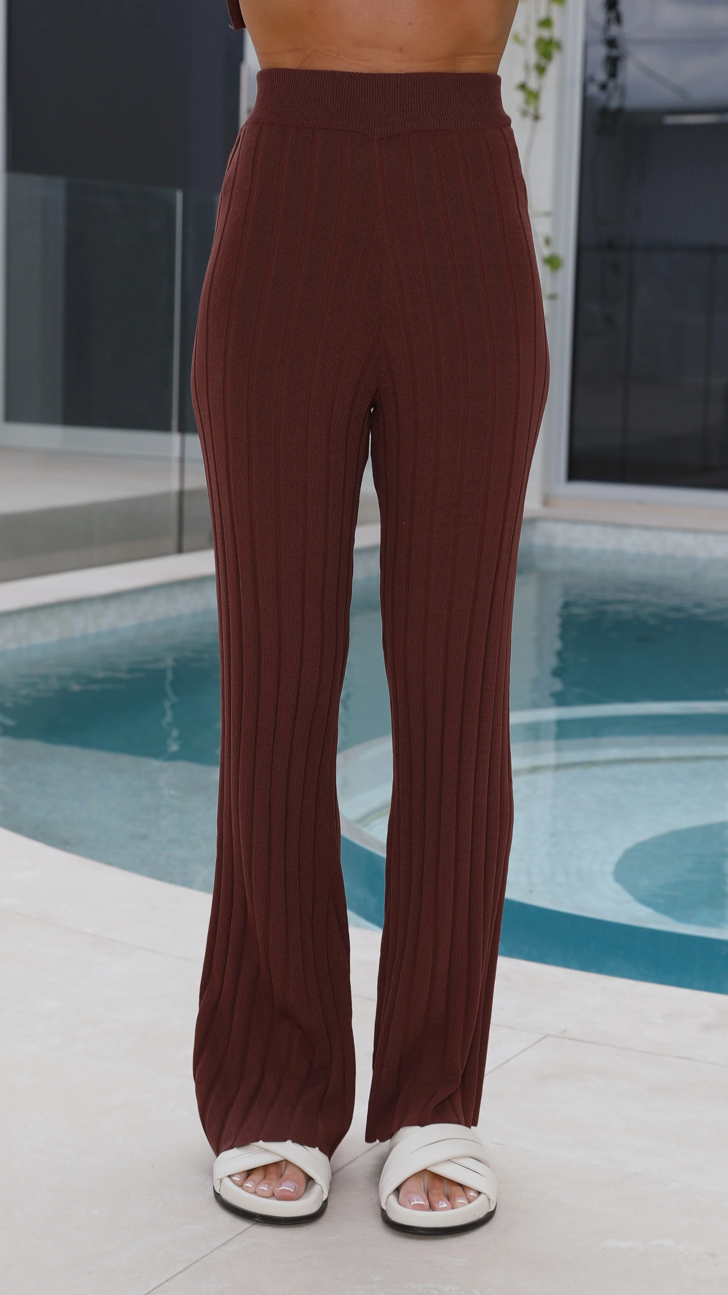 Megan Knit Pants - Chocolate - Image 5