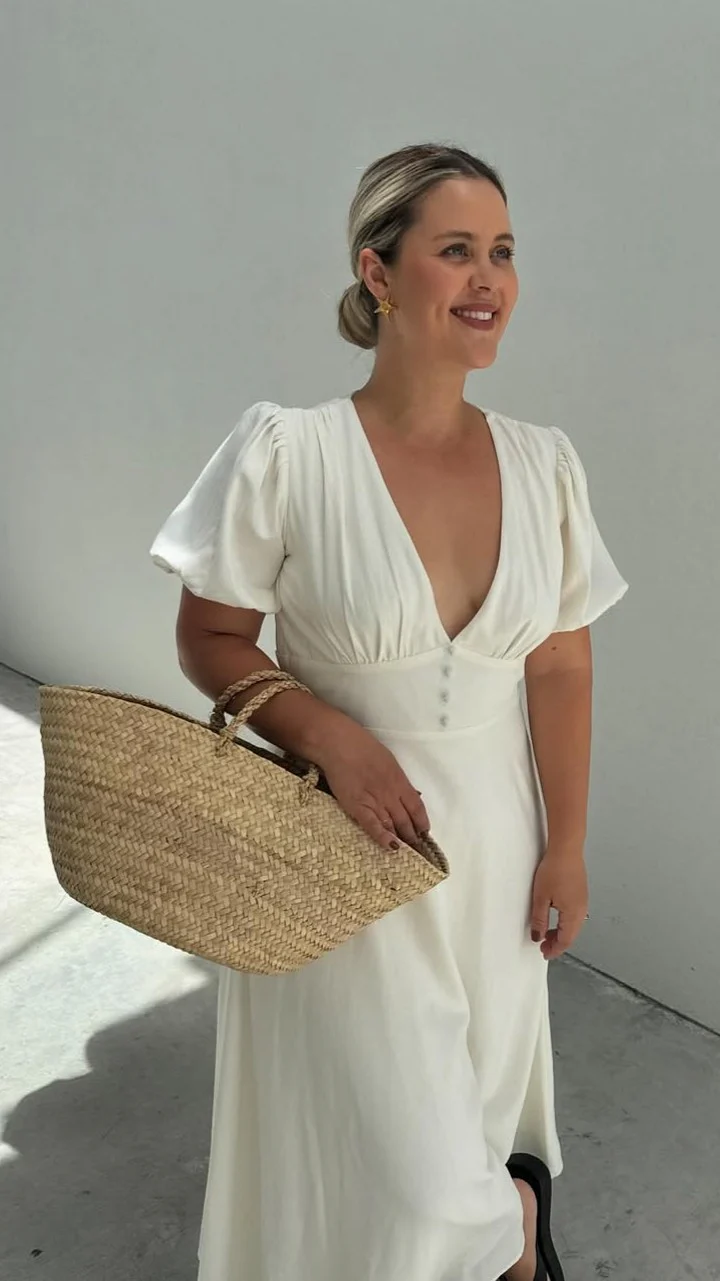 Melea Midi Dress - White - Image 6