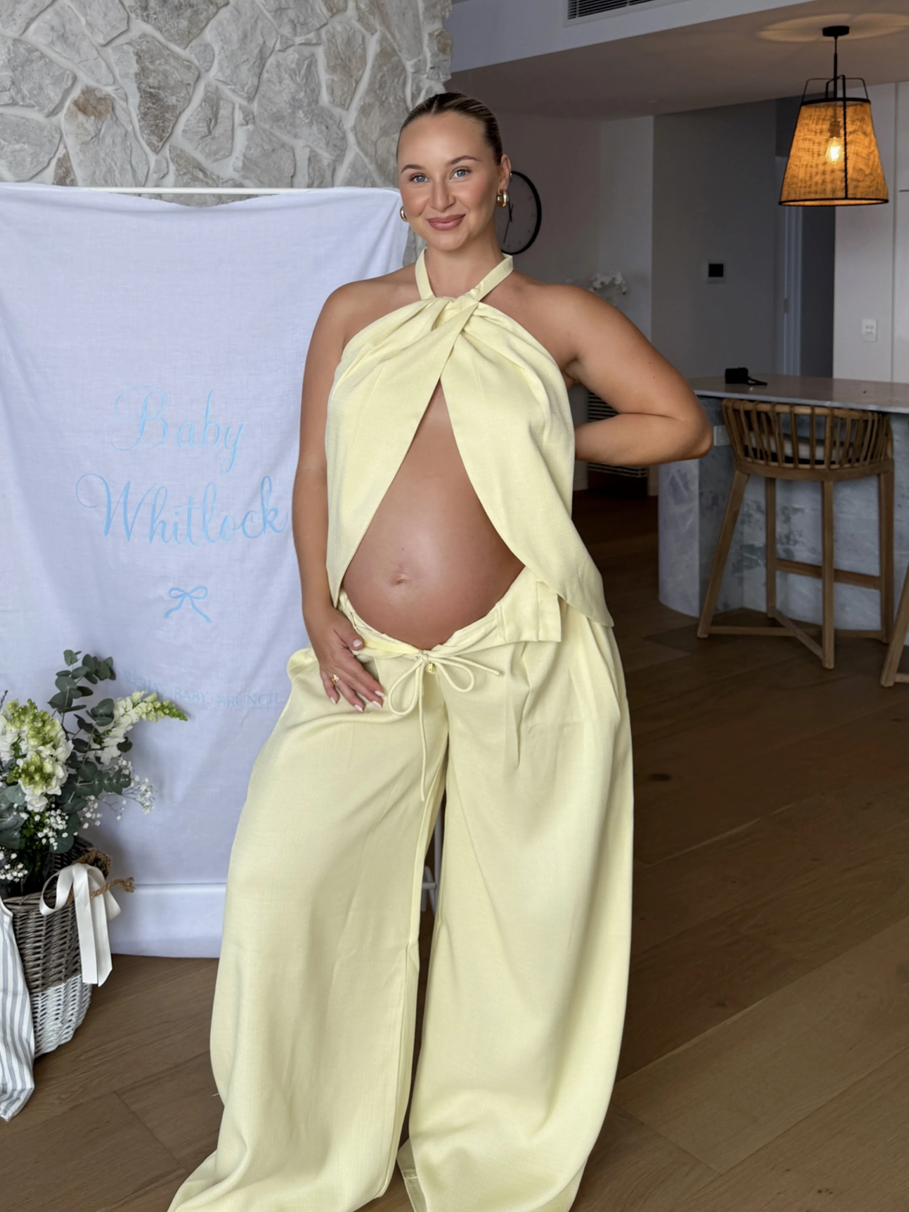 Melinda High Waist Pants - Soft Yellow - Image 3