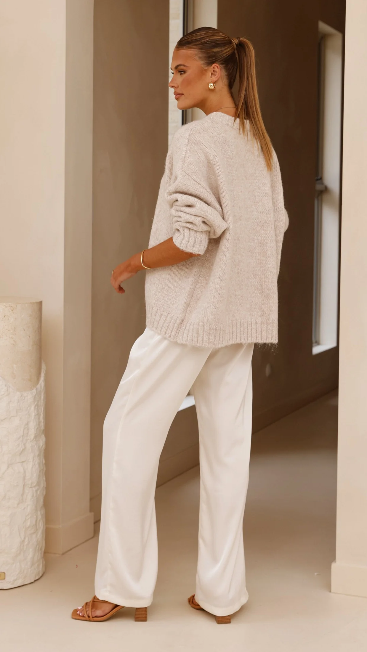 Mila Knit Jumper - Oatmeal - Image 2