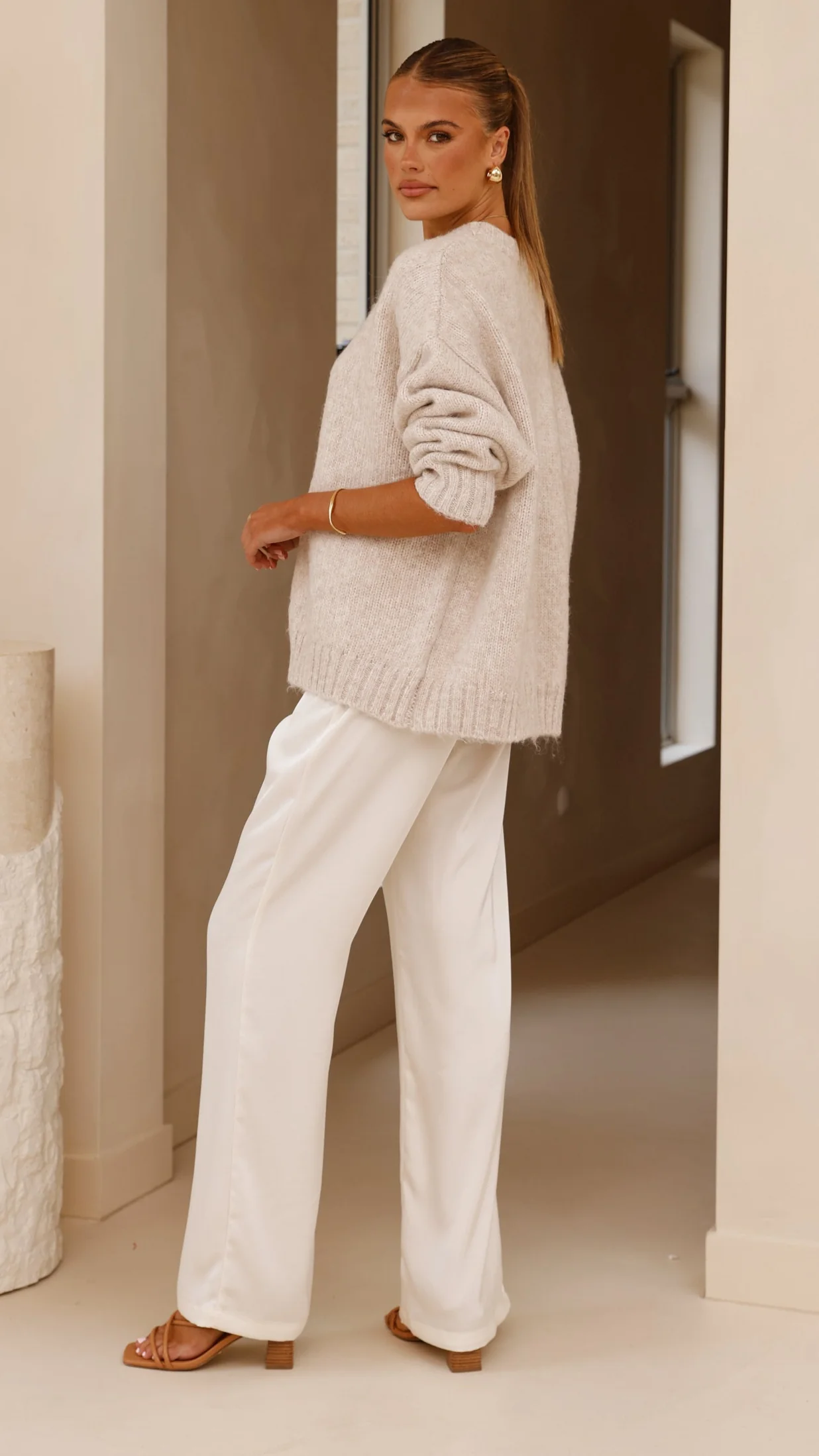 Mila Knit Jumper - Oatmeal - Image 5