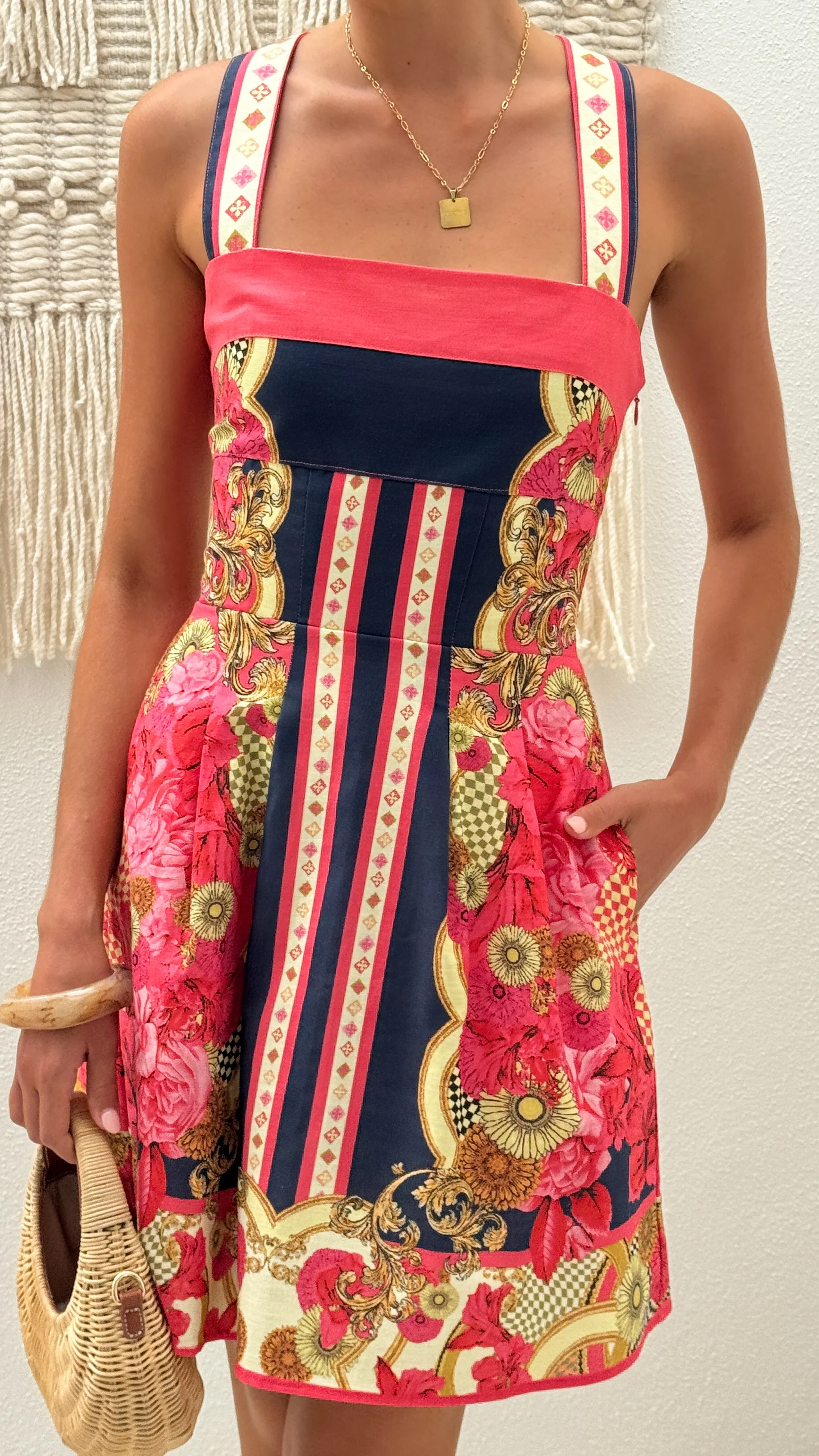 Milana Mini Dress - Navy/Pink - Image 4