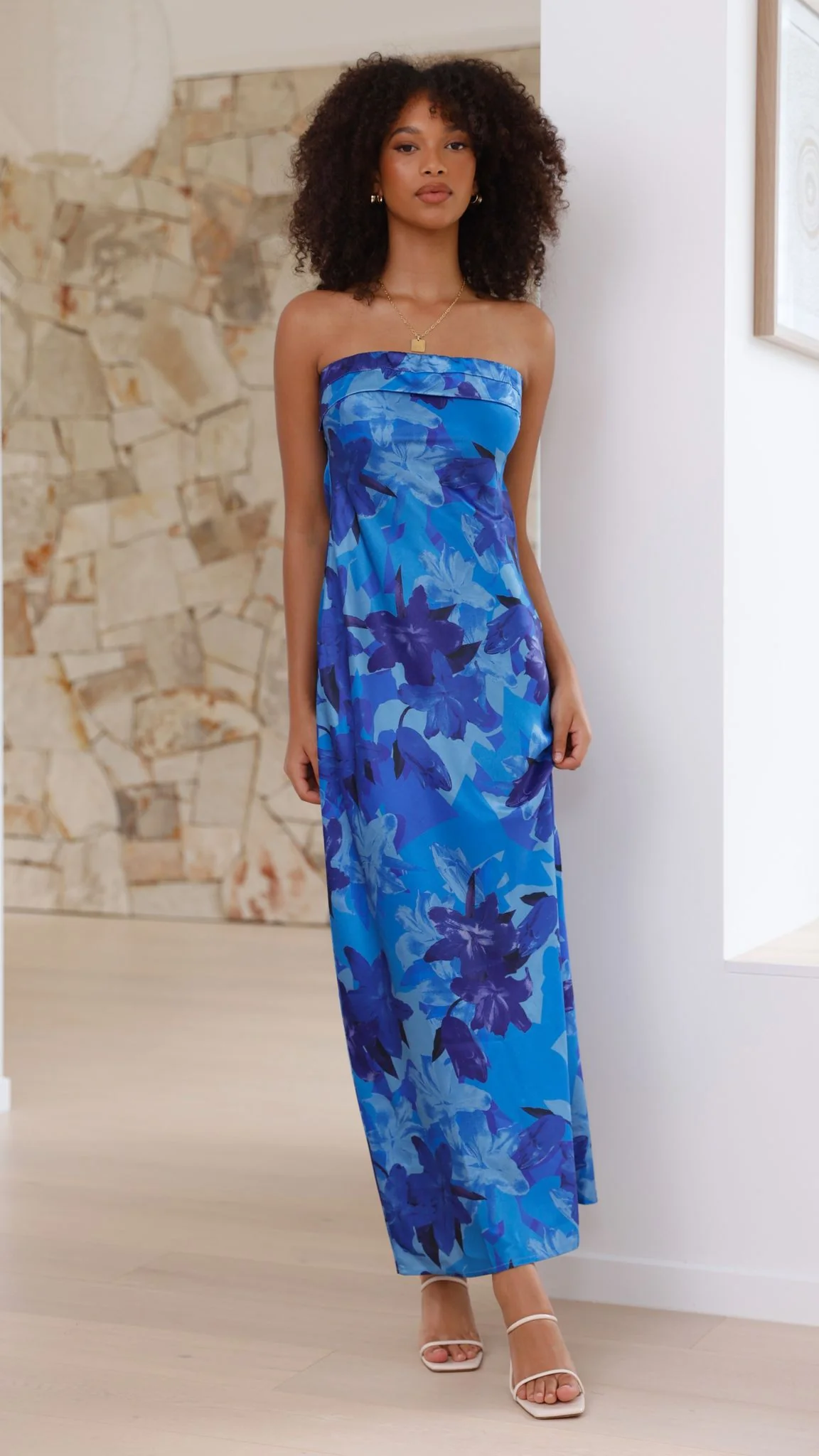 Miya Maxi Dress - Blue Floral - Image 11