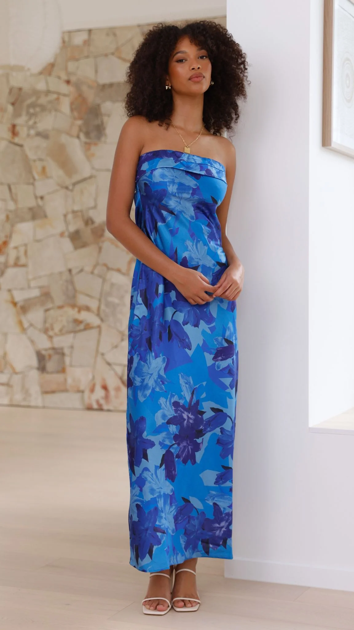 Miya Maxi Dress - Blue Floral - Image 12