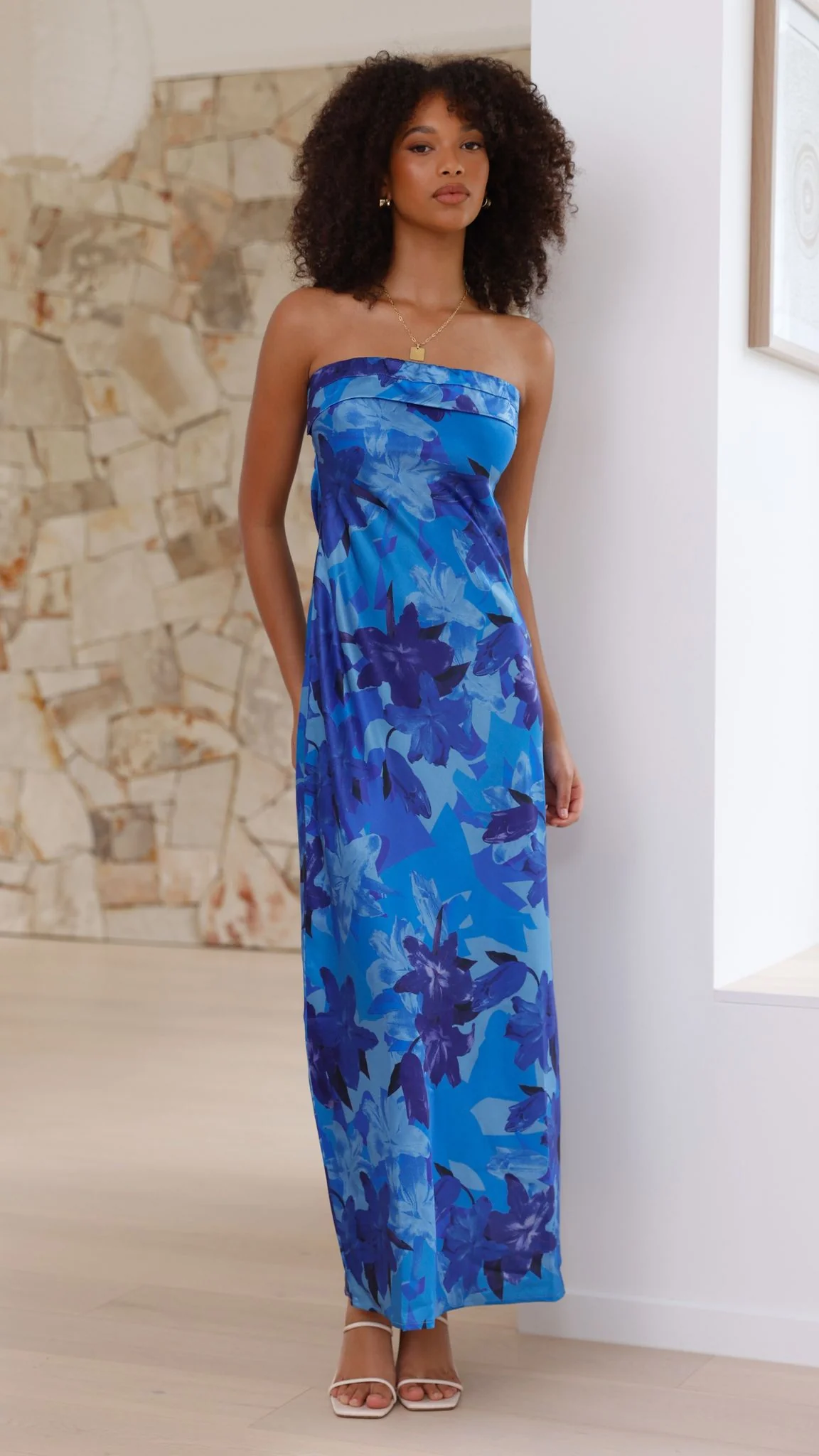Miya Maxi Dress - Blue Floral - Image 18