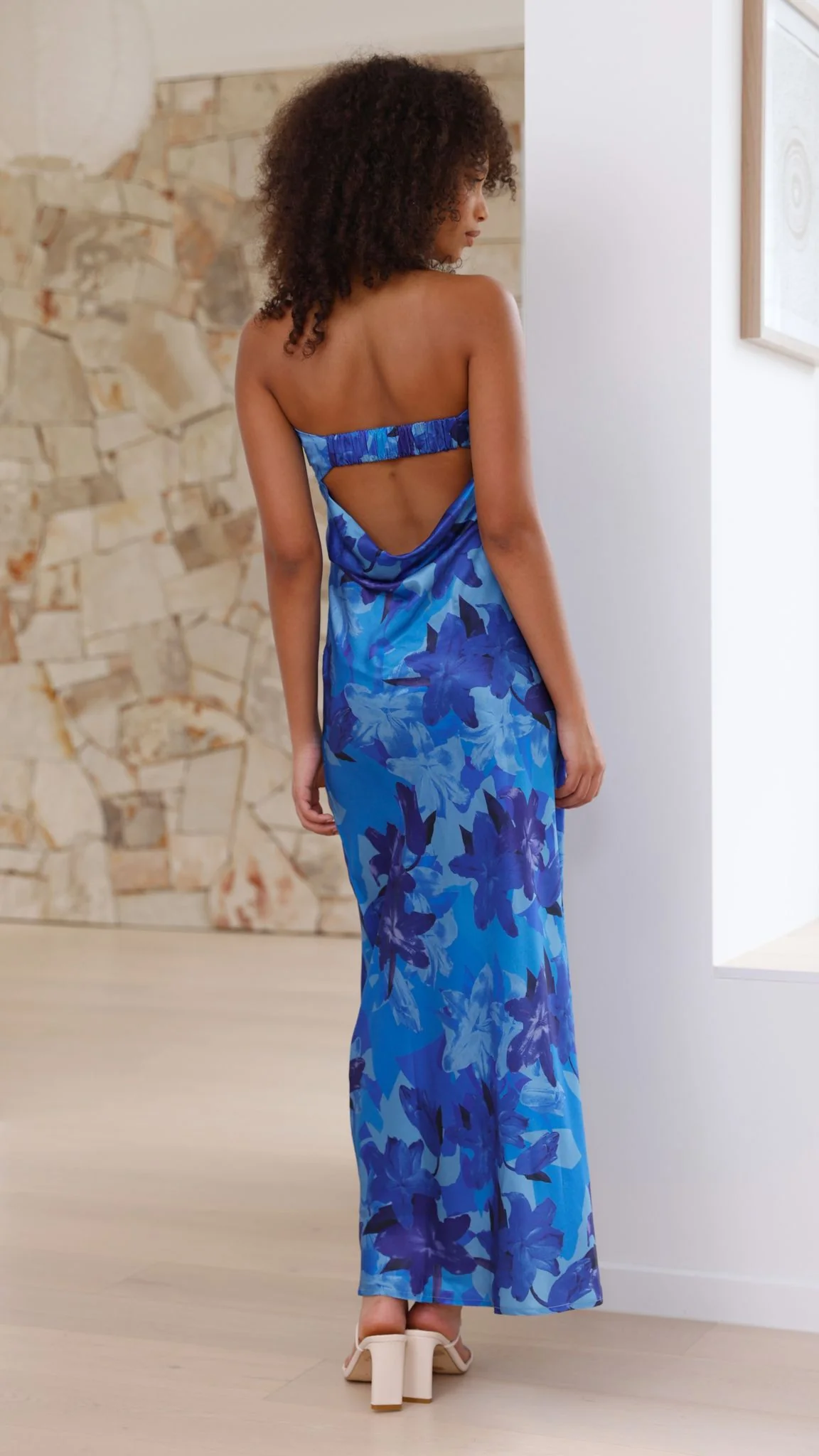 Miya Maxi Dress - Blue Floral - Image 3