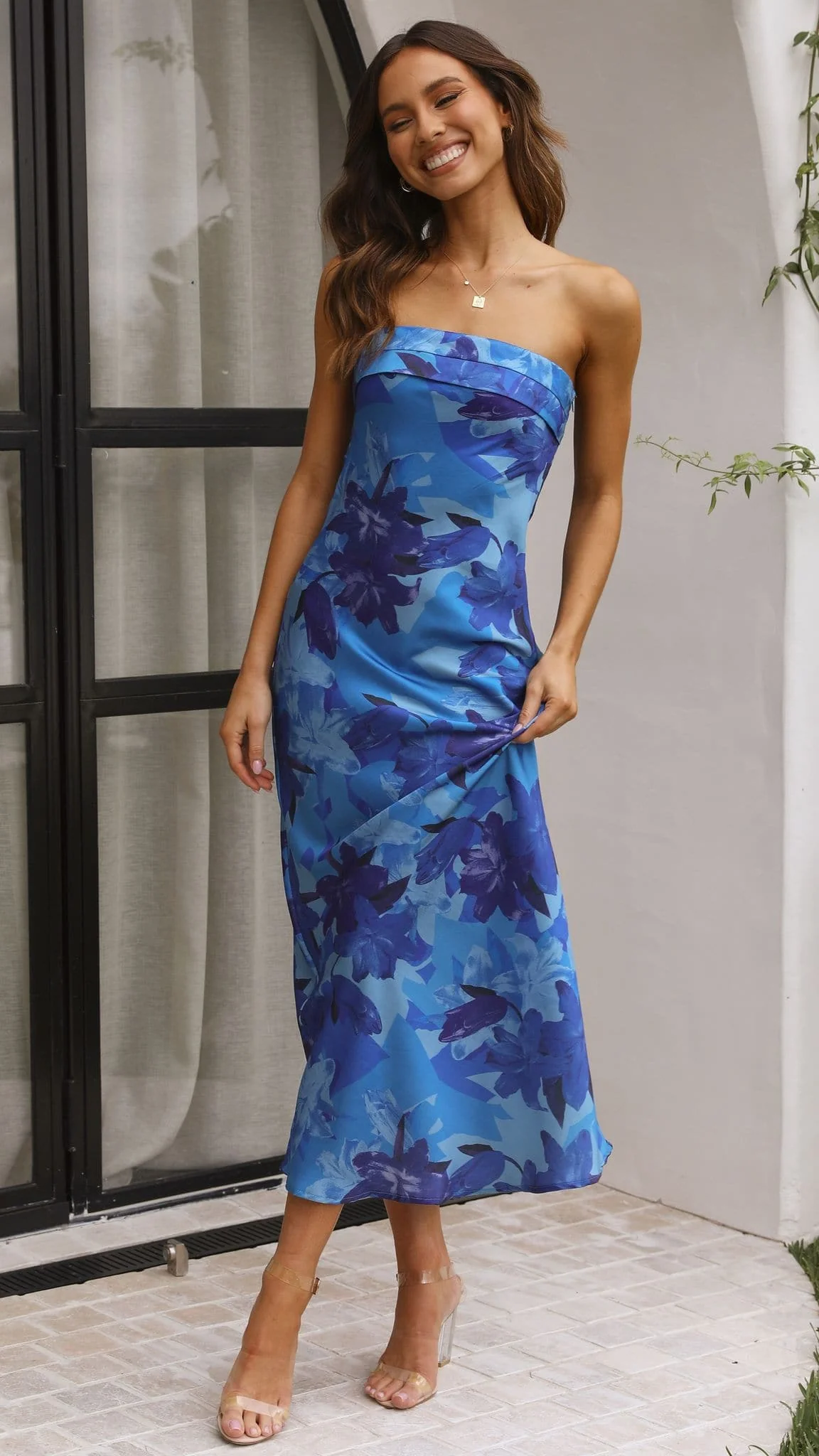Miya Maxi Dress - Blue Floral - Image 7