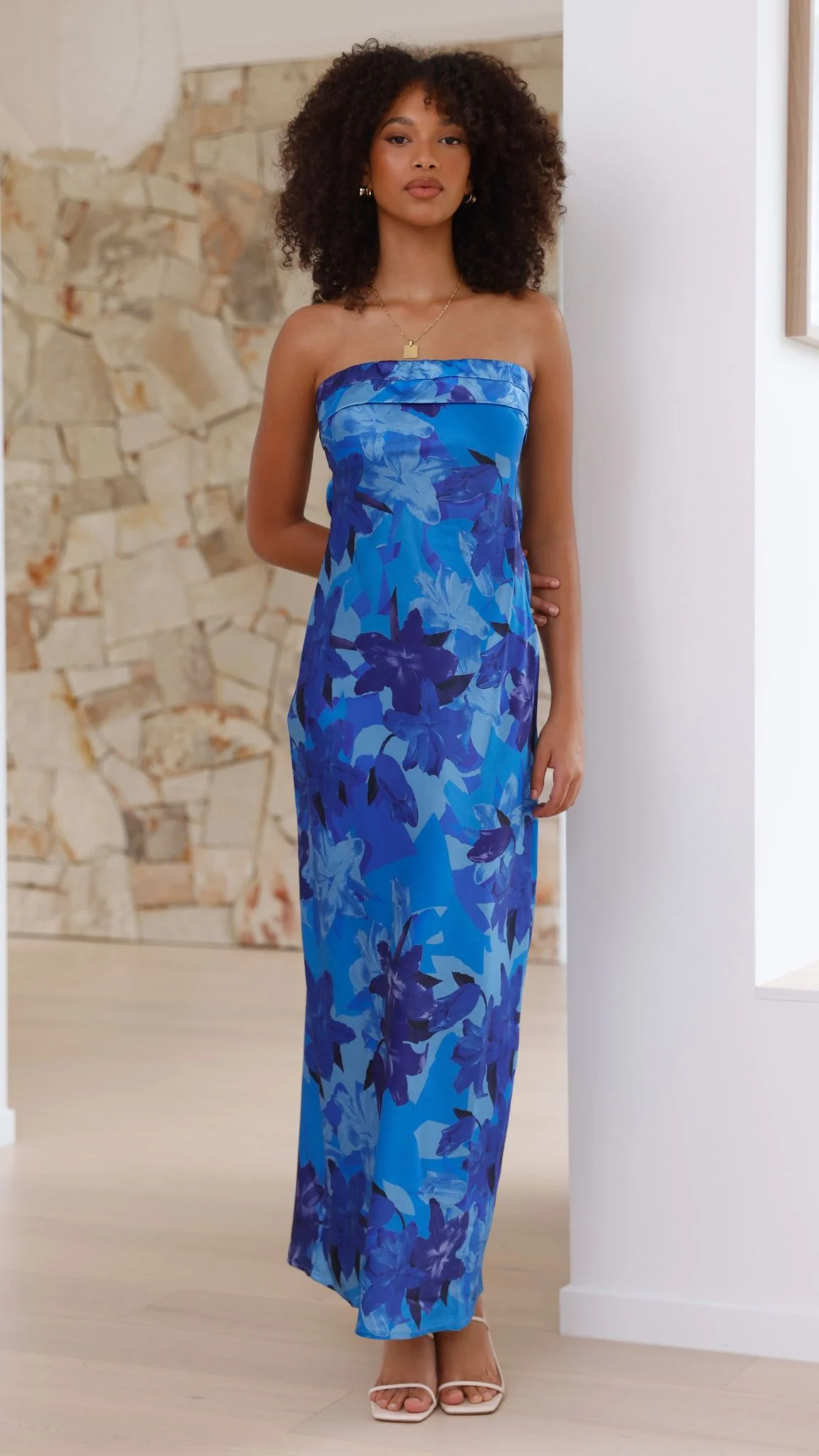 Miya Maxi Dress - Blue Floral - Image 8