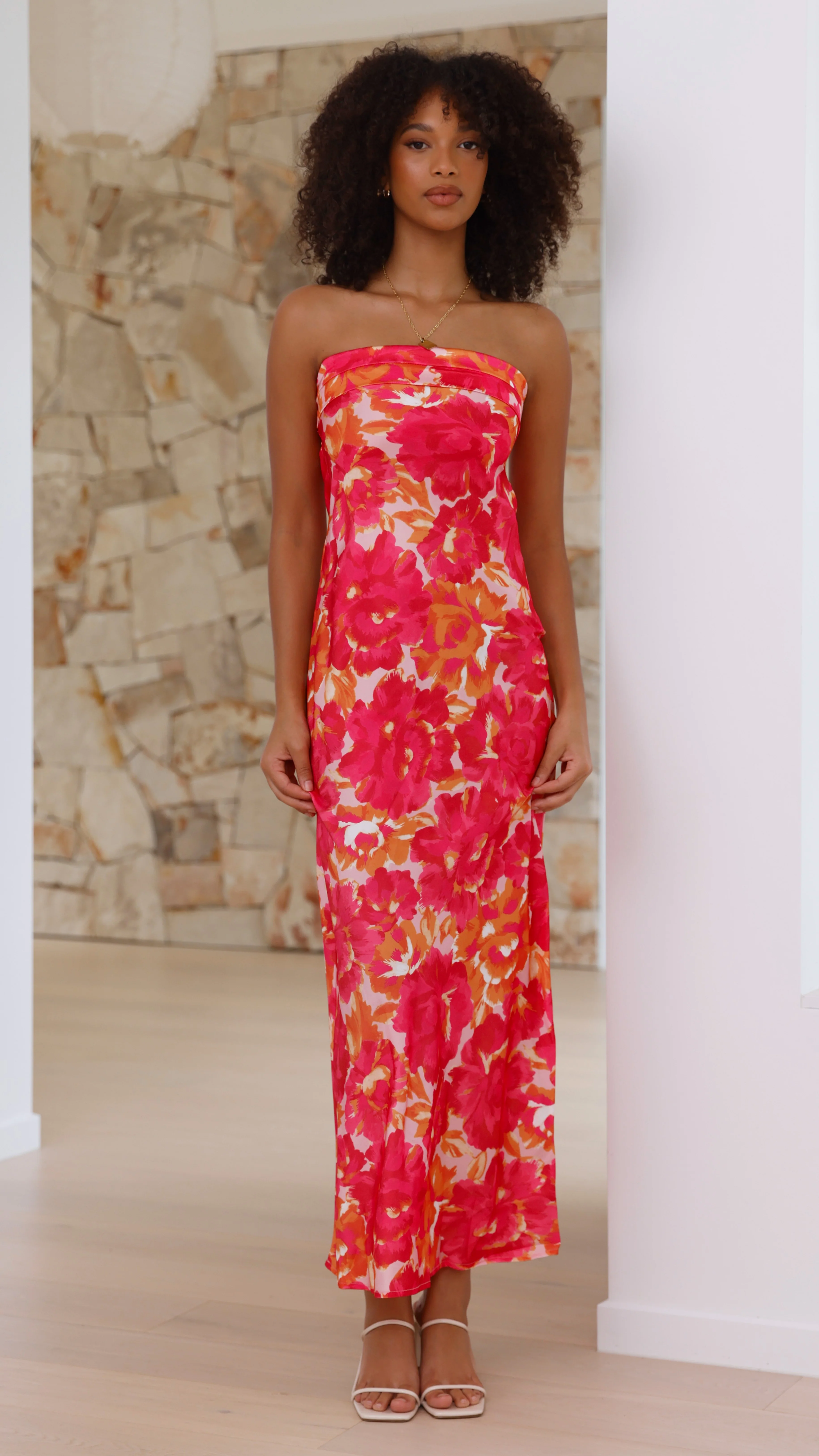 Miya Maxi Dress - Pink/Red Floral - Image 14
