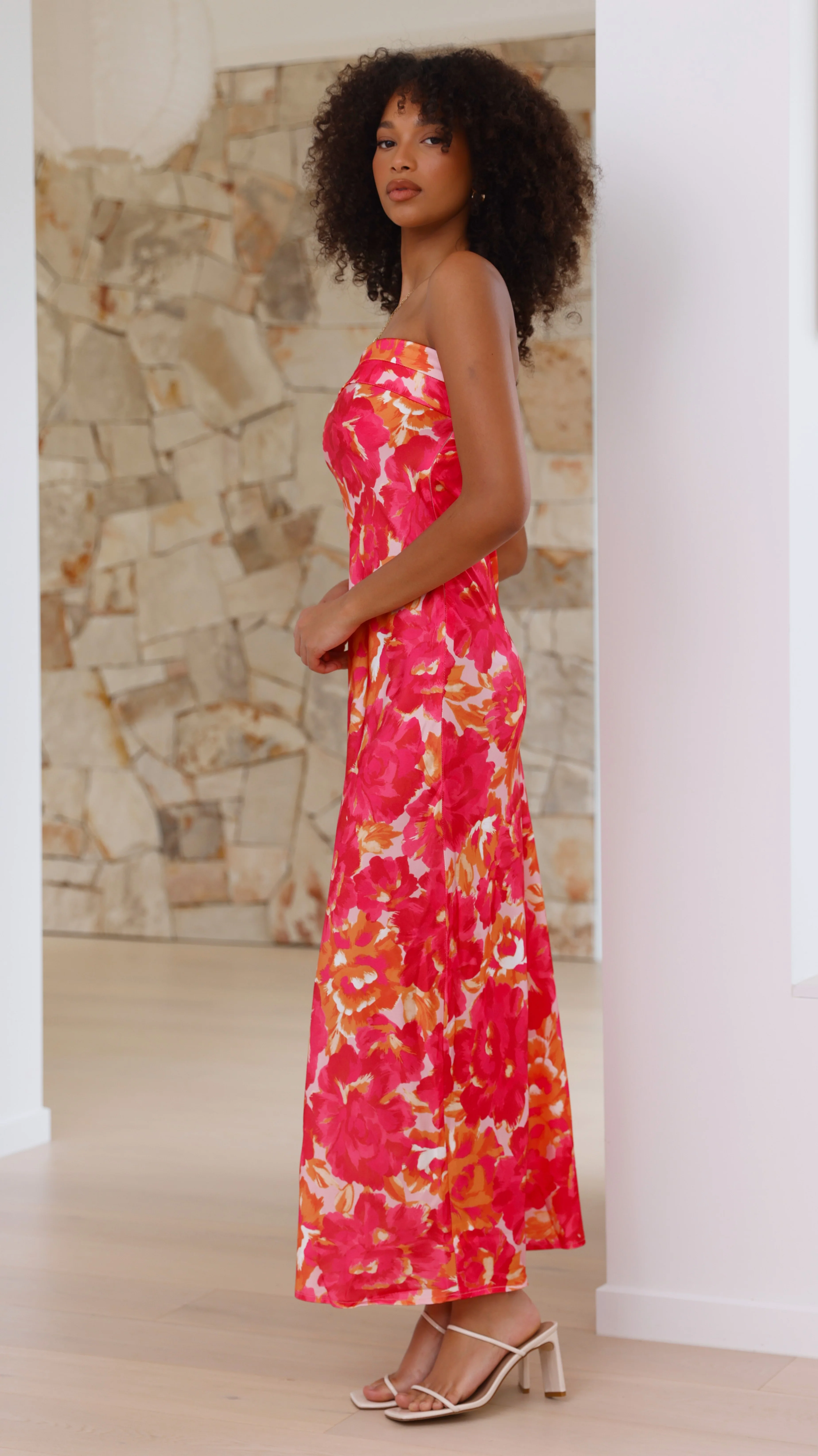 Miya Maxi Dress - Pink/Red Floral - Image 4