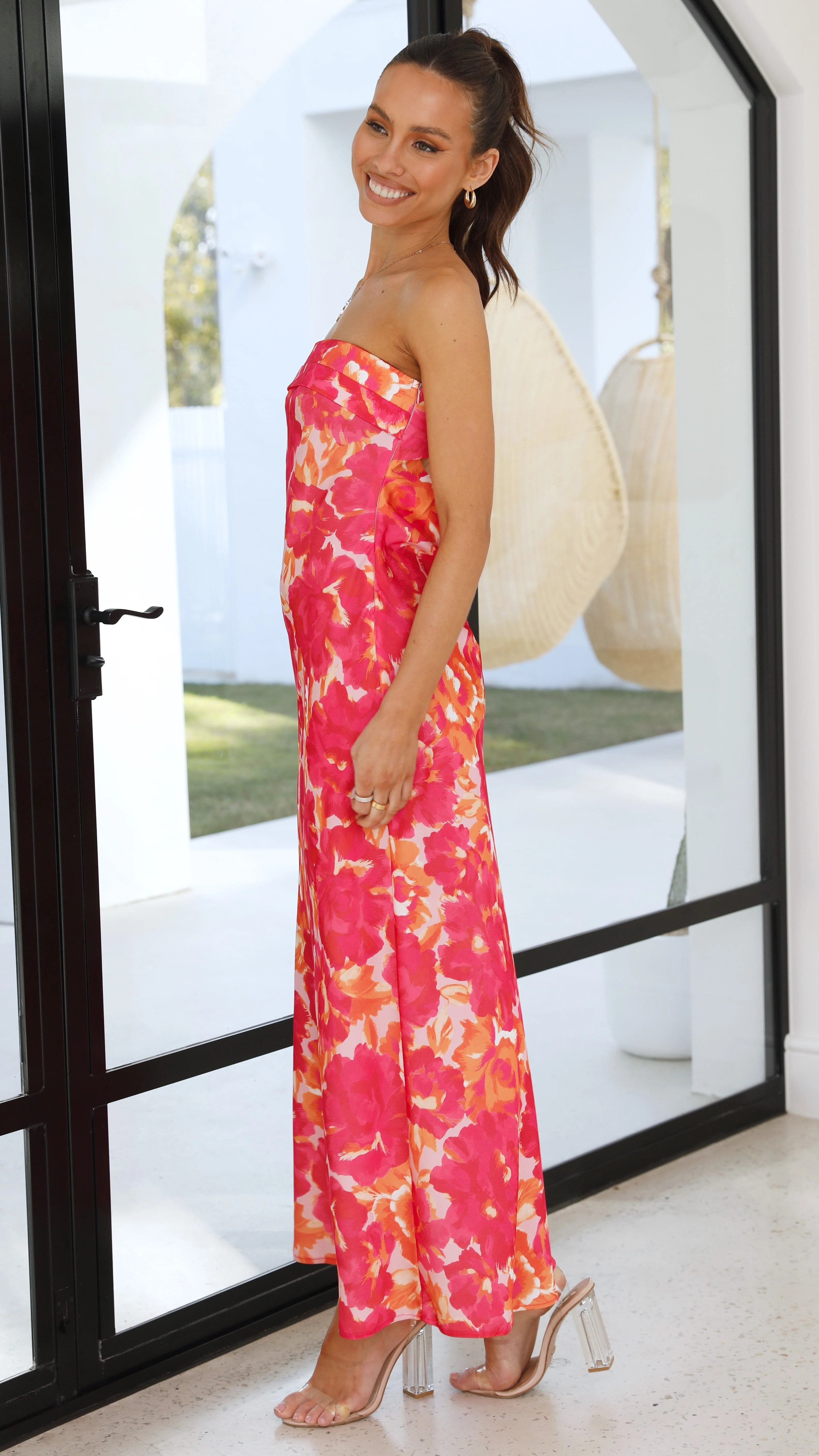 Miya Maxi Dress - Pink/Red Floral - Image 7