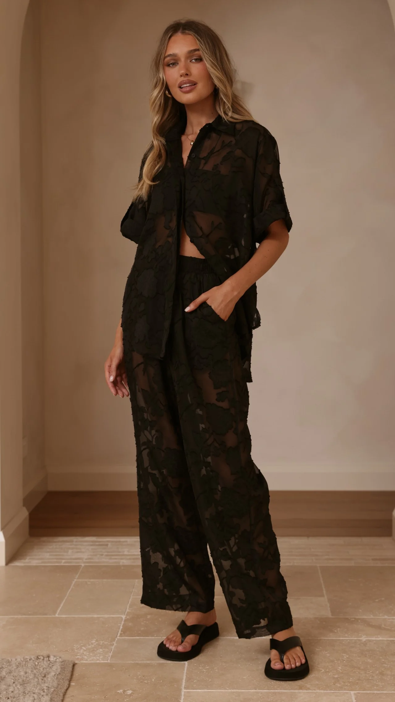 Mollie Lace Shirt - Black - Image 6