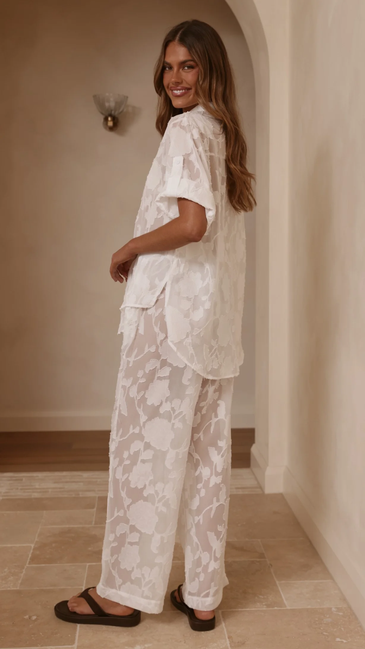 Mollie Lace Shirt - White - Image 6