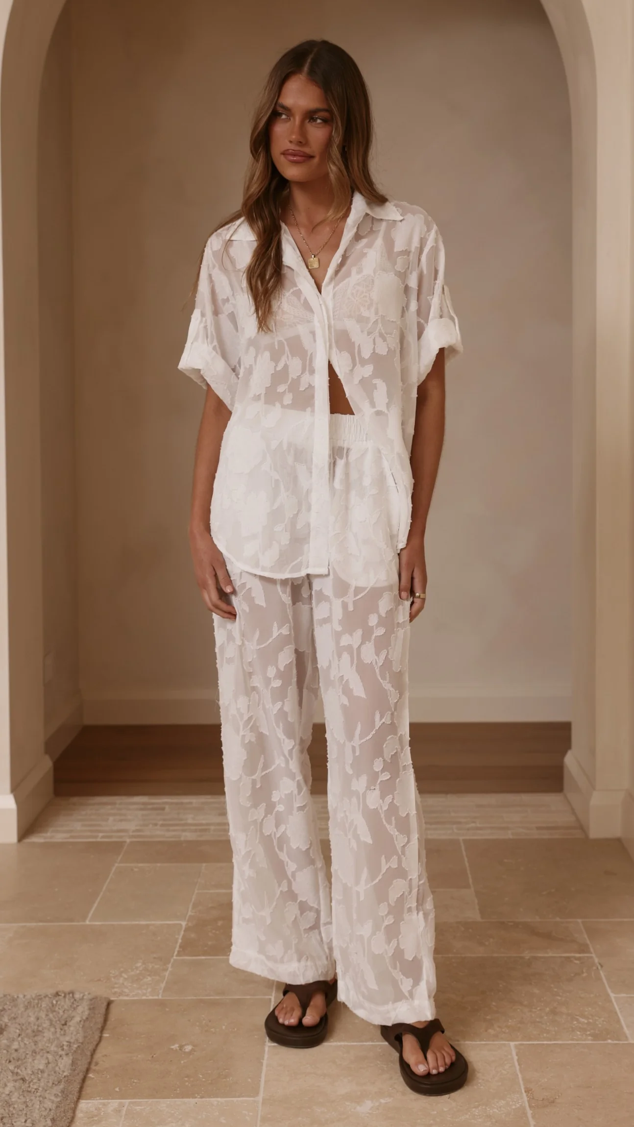 Mollie Lace Shirt - White - Image 7