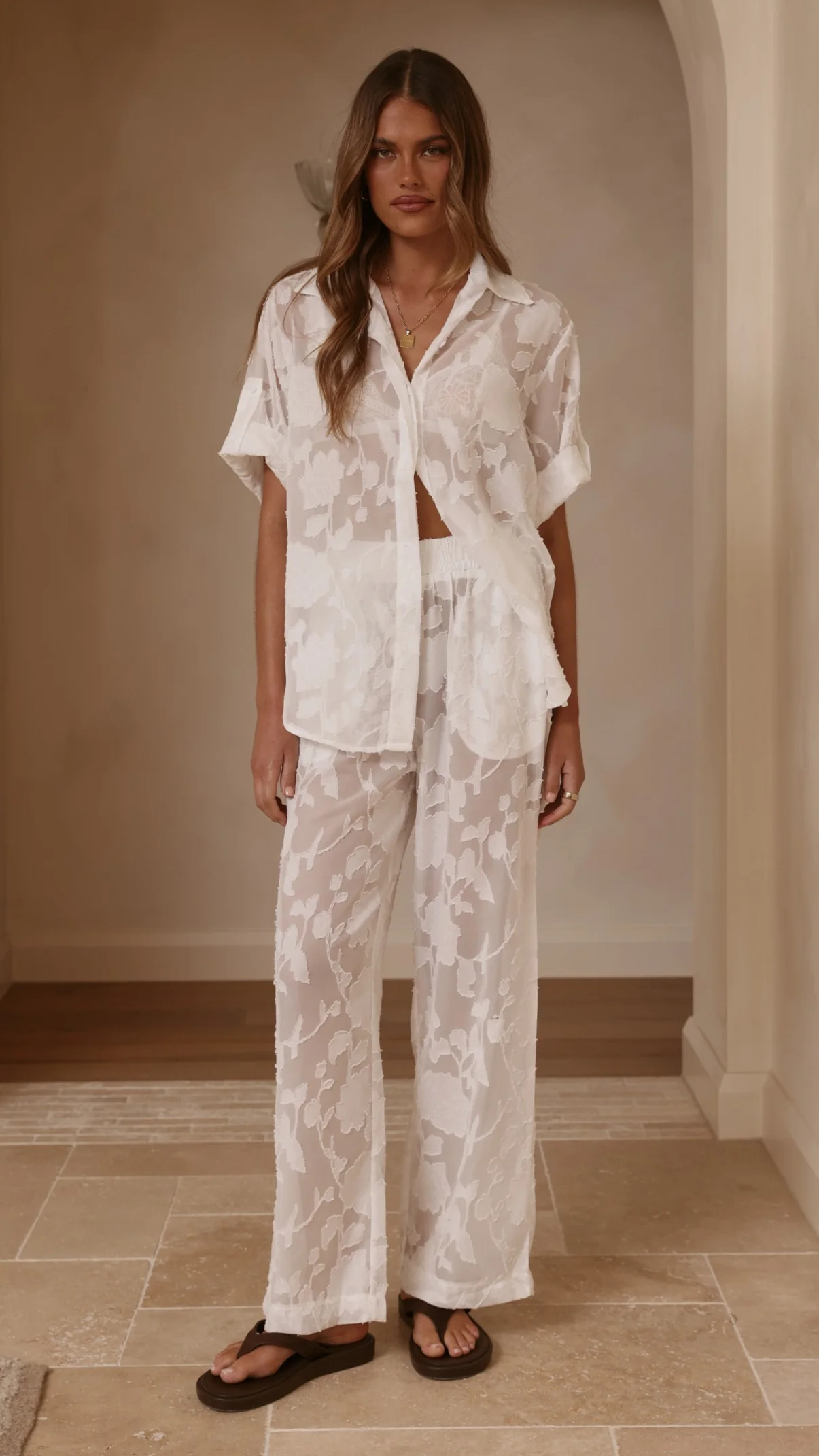Mollie Lace Shirt - White - Image 8