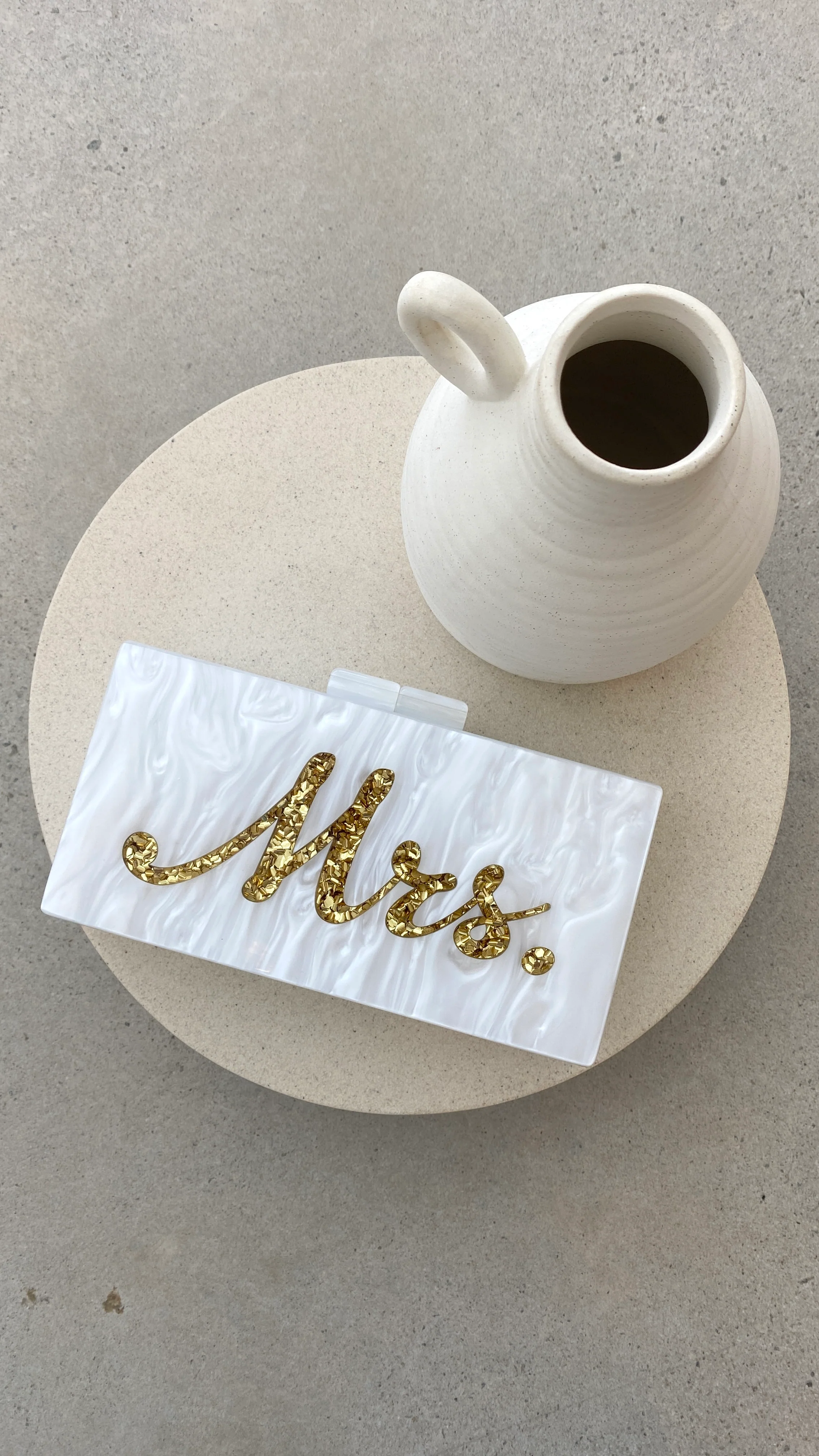 Mrs. Pearla Clutch - White/Gold - Image 5