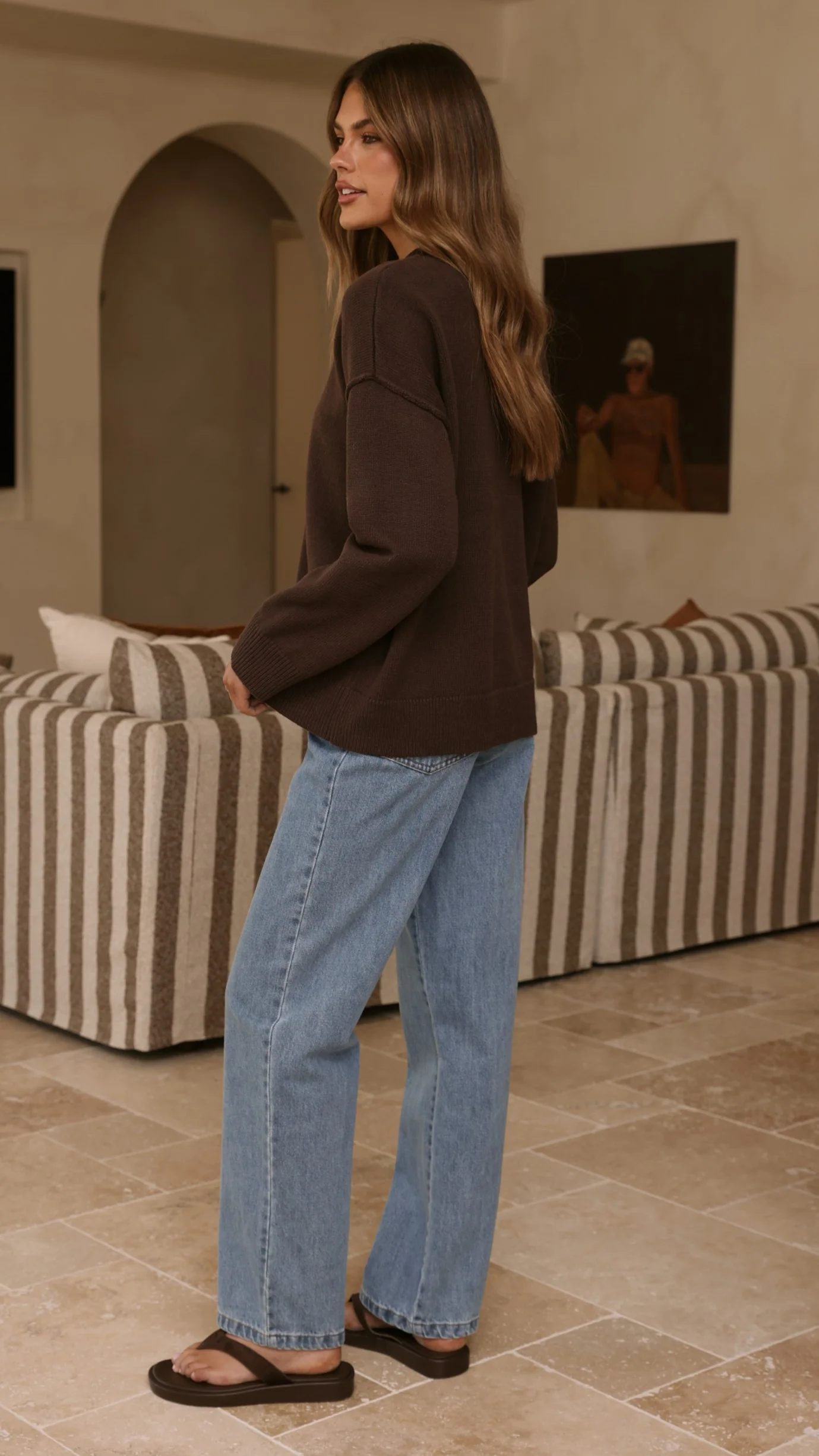 MVN Adrianne Crew Neck Knit Jumper - Brown - Image 2