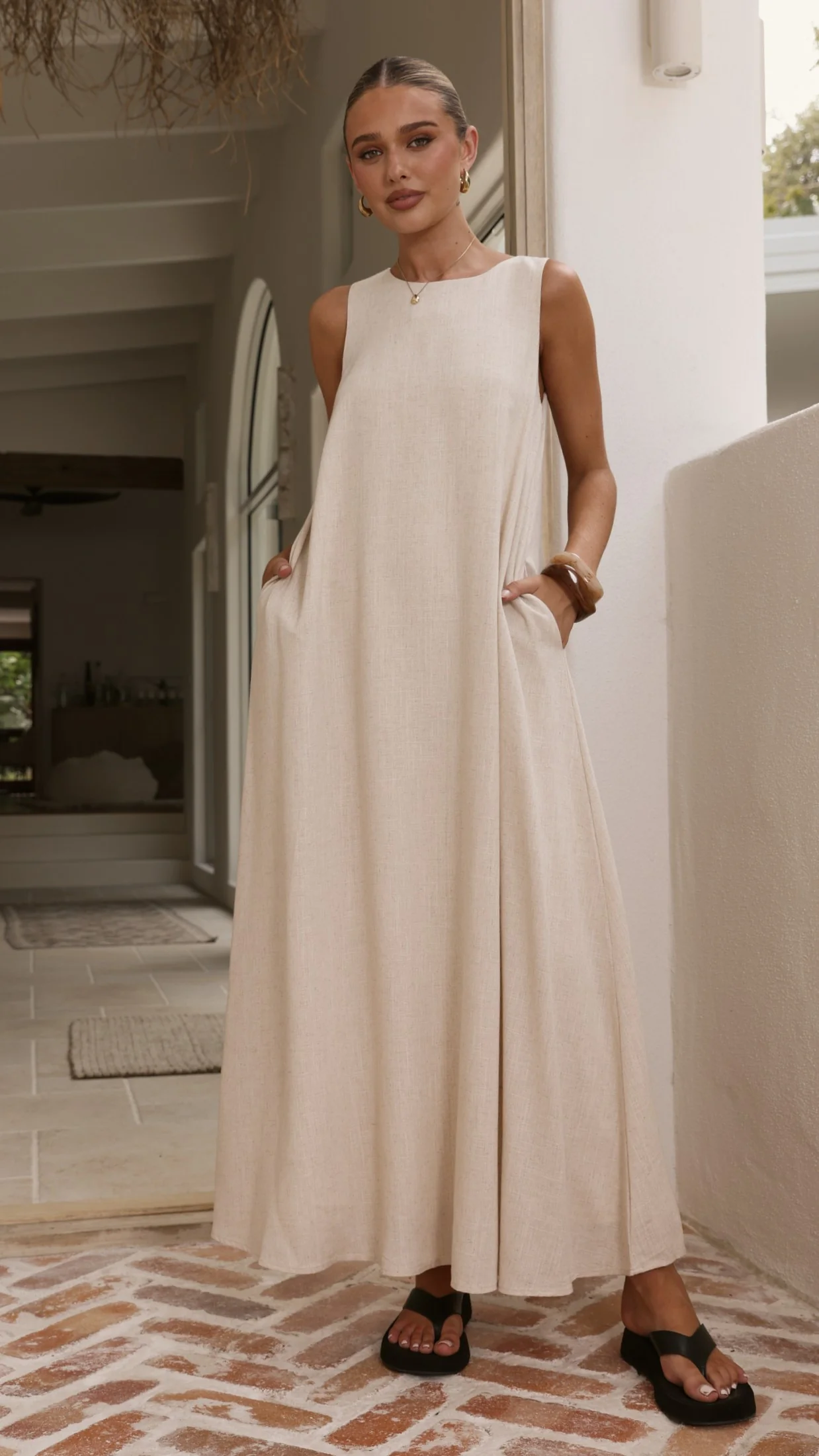 Mylah Maxi Dress - Natural - Image 3