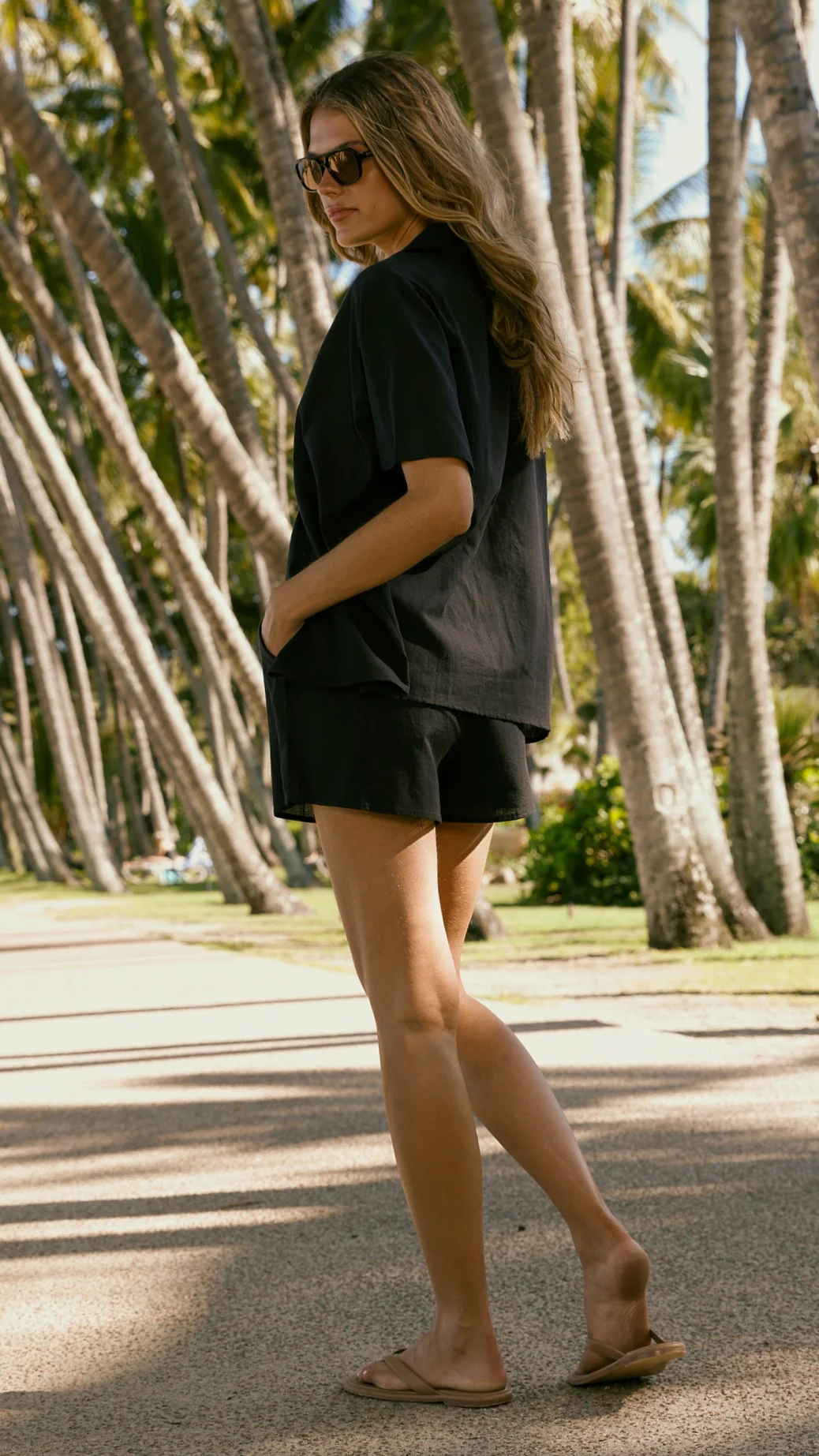 Nadine Shirt and Shorts Set - Black - Image 2