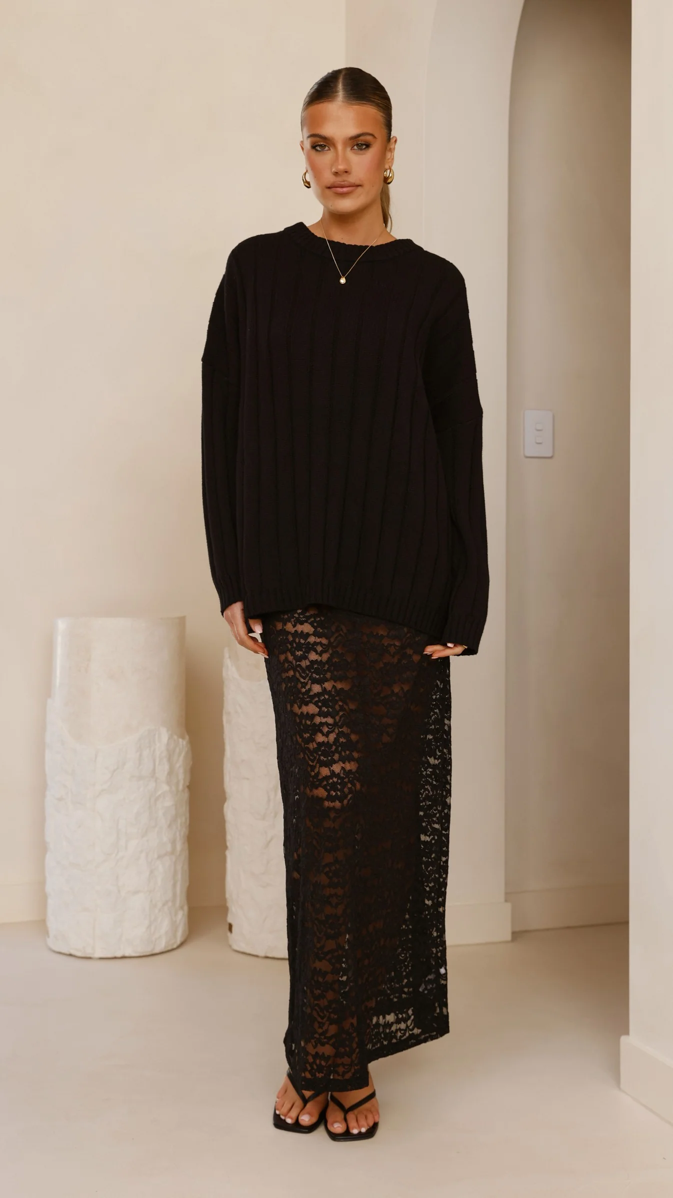 Naiva Oversized Knit - Black - Image 6