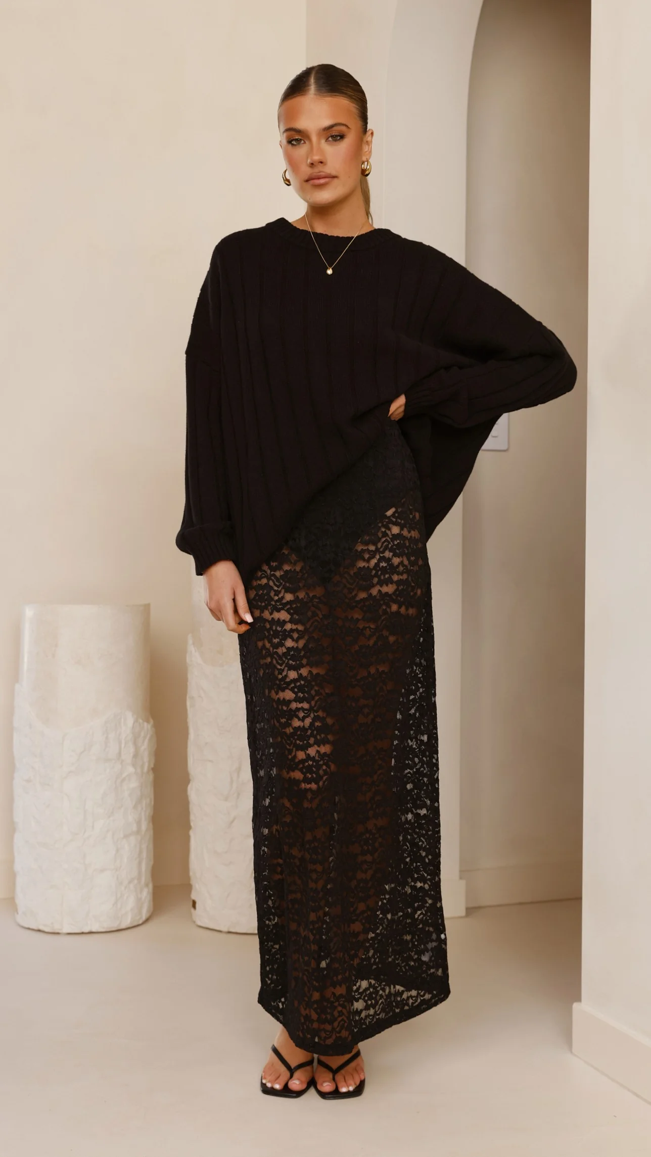Naiva Oversized Knit - Black - Image 7